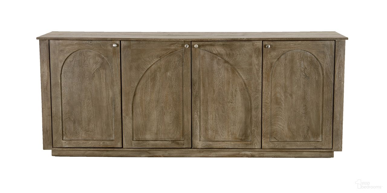 The appearance of Archie Solid Wood Sideboard In Antique Brown designed by Moti in the modern / contemporary interior design. This antique brown piece of furniture  was selected by 1StopBedrooms from Archie Collection to add a touch of cosiness and style into your home. Sku: 75209002. Material: Wood.