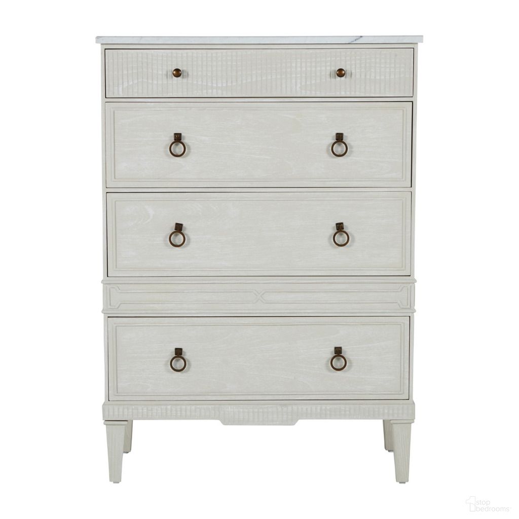 The appearance of Archie Tallboy In Cerused White and Antique Bronze designed by Gabby in the transitional interior design. This cerused white/antique bronze piece of furniture was selected by 1StopBedrooms from Archie Collection to add a touch of cosiness and style into your home. Sku: SCH-169280. Material: Wood.