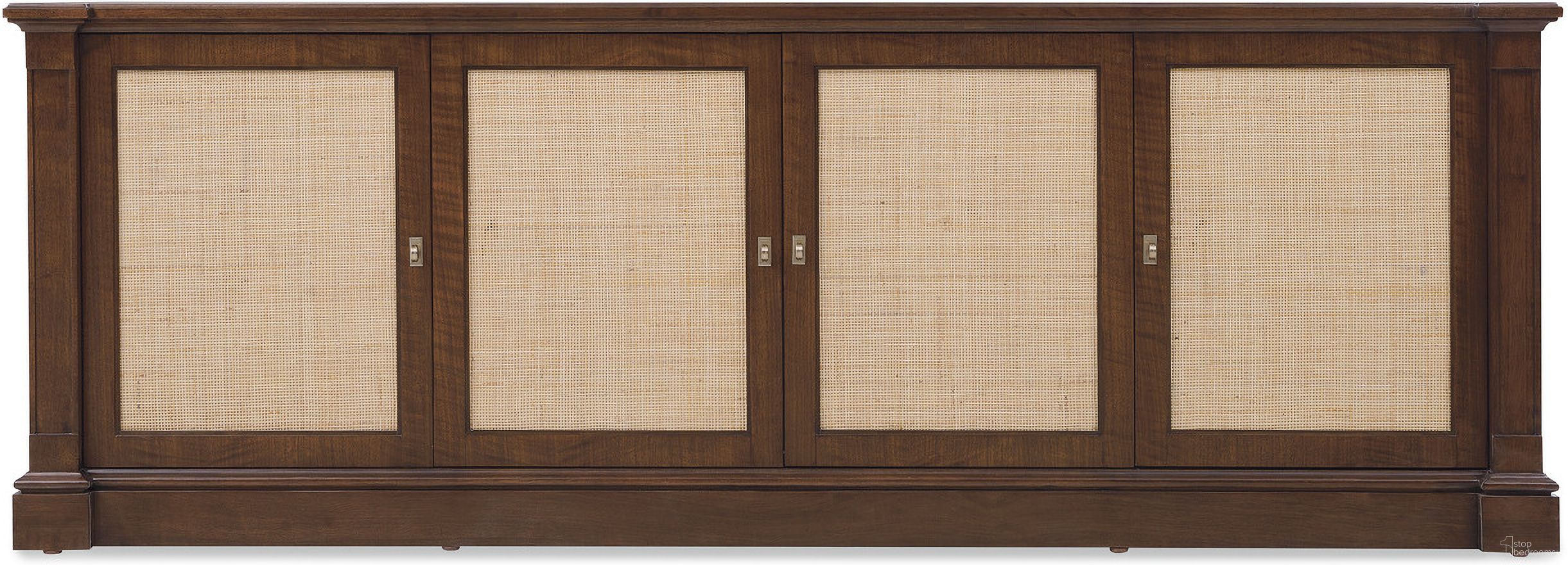 The appearance of Archives Entertainment Console In Dark Wood designed by Hooker in the traditional interior design. This dark wood piece of furniture  was selected by 1StopBedrooms from Archives Collection to add a touch of cosiness and style into your home. Sku: 6123-55486-89. Material: Walnut Veneer.