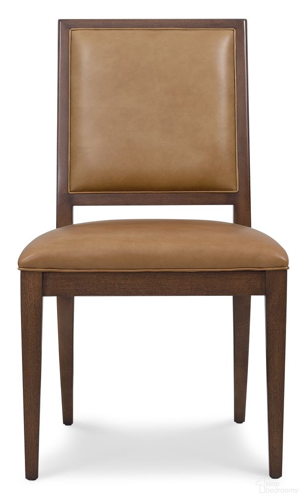 The appearance of Archives Leather Side Chair In Brown designed by Hooker in the traditional interior design. This brown piece of furniture was selected by 1StopBedrooms from Archives Collection to add a touch of cosiness and style into your home. Sku: 6123-75710-89. Material: Wood. Chair Type: Side Chair.