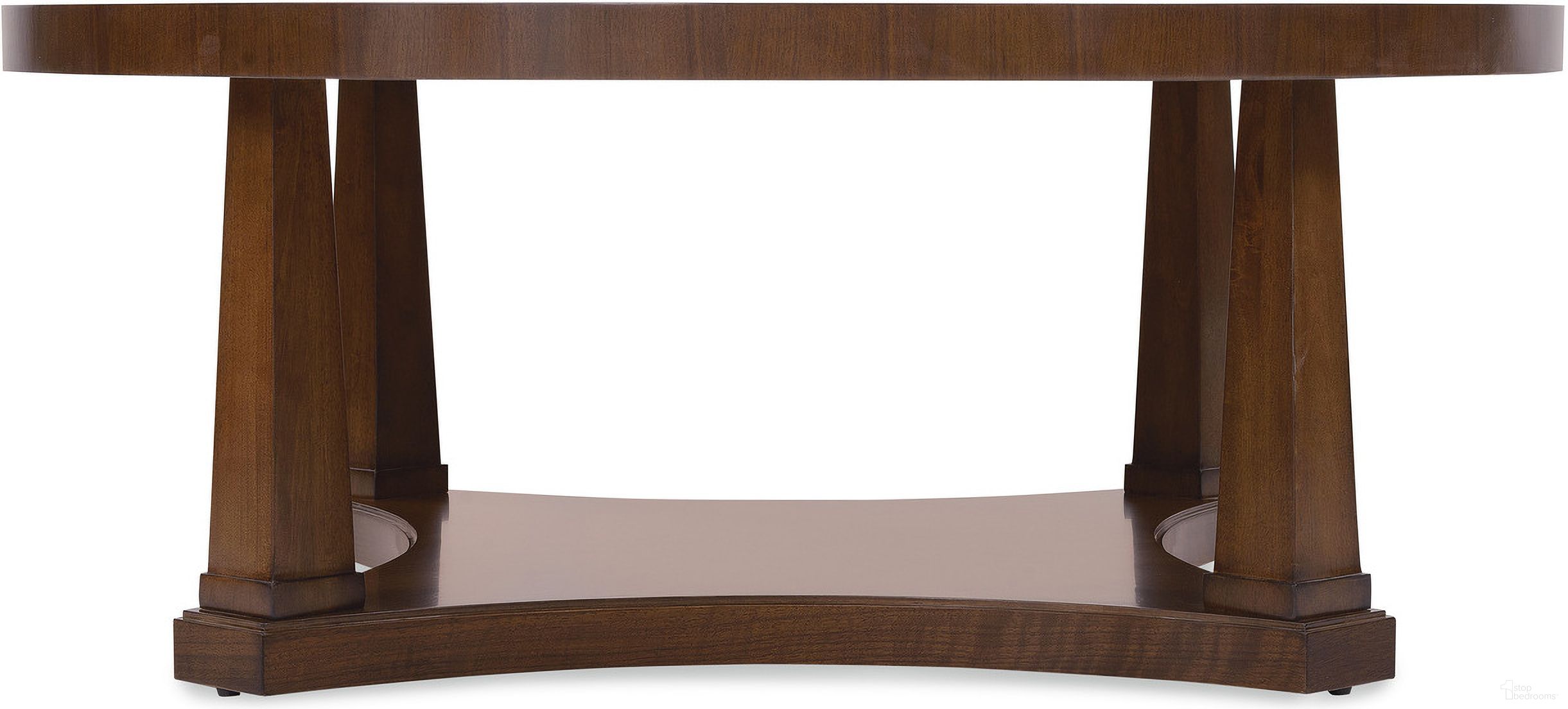The appearance of Archives Round Cocktail Table In Dark Wood designed by Hooker in the traditional interior design. This dark wood piece of furniture  was selected by 1StopBedrooms from Archives Collection to add a touch of cosiness and style into your home. Sku: 6123-80111-89. Material: Walnut Veneer.