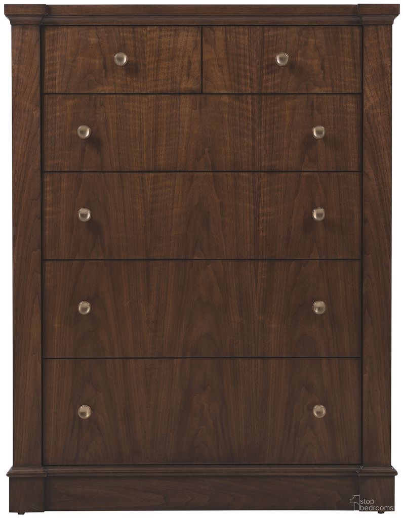 The appearance of Archives Seven-Drawer Chest In Dark Wood designed by Hooker in the traditional interior design. This dark wood piece of furniture  was selected by 1StopBedrooms from Archives Collection to add a touch of cosiness and style into your home. Sku: 6123-90210-89. Material: Walnut Veneer.