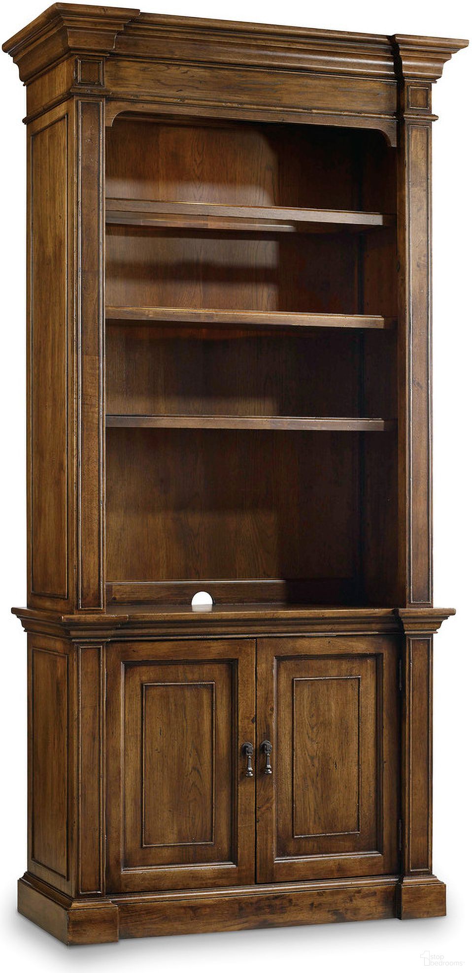 The appearance of Archivist Bookcase In Dark Wood designed by Hooker in the traditional interior design. This dark wood piece of furniture  was selected by 1StopBedrooms from Archivist Collection to add a touch of cosiness and style into your home. Sku: 5447-10446. Material: Veneer.
