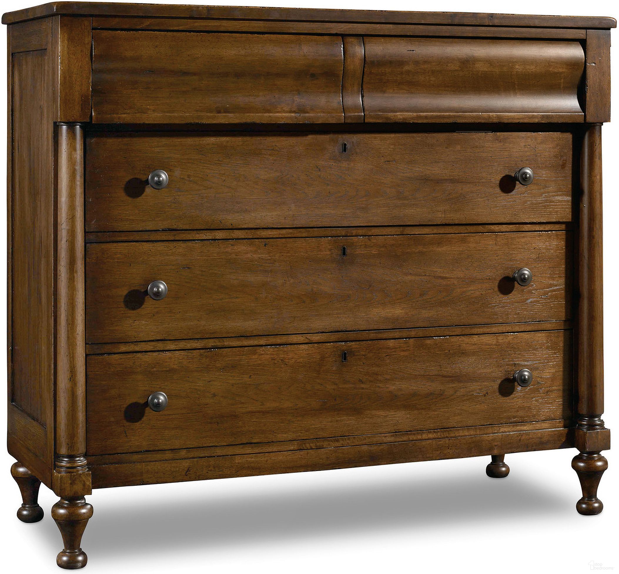 The appearance of Archivist Bureau In Pecan designed by Hooker in the traditional interior design. This dark wood piece of furniture was selected by 1StopBedrooms from Archivist Collection to add a touch of cosiness and style into your home. Sku: 5447-90011. Material: Veneer.