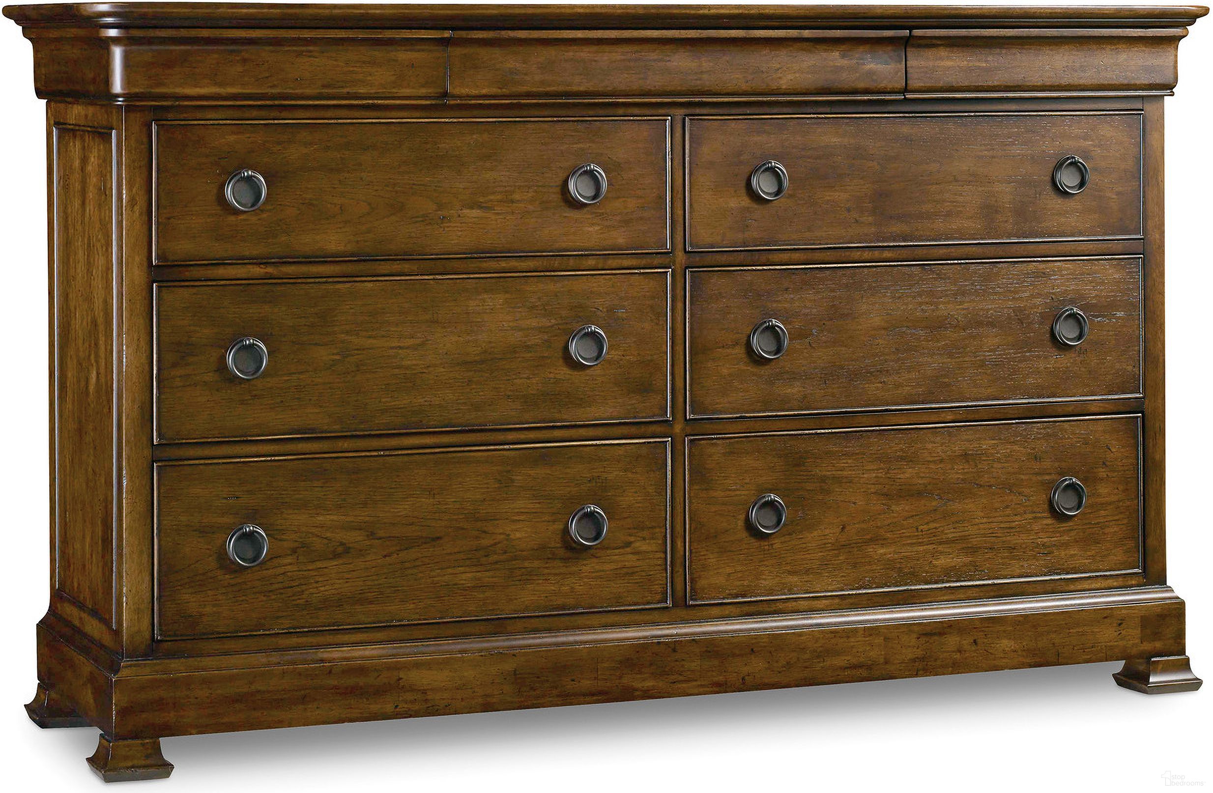 The appearance of Archivist Nine-Drawer Dresser designed by Hooker in the traditional interior design. This dark wood piece of furniture was selected by 1StopBedrooms from Archivist Collection to add a touch of cosiness and style into your home. Sku: 5447-90002. Material: Veneer.