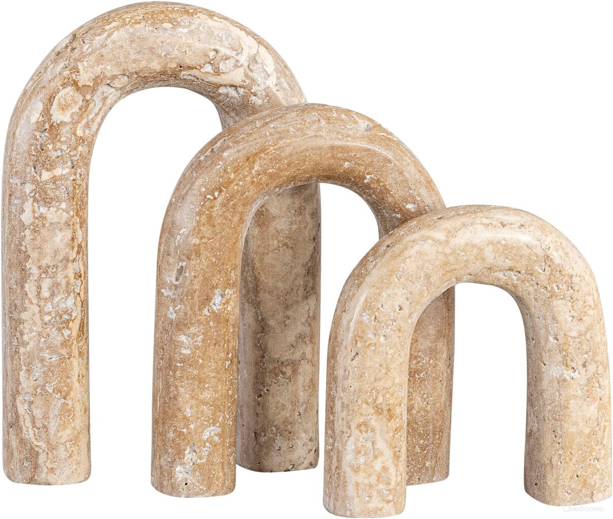 The appearance of Arco Travertine 3 Piece Decorative Object In Natural designed by Meridian in the modern / contemporary interior design. This natural piece of furniture was selected by 1StopBedrooms from Arco Collection to add a touch of cosiness and style into your home. Sku: ACC124-Travertine. Material: Travertine.