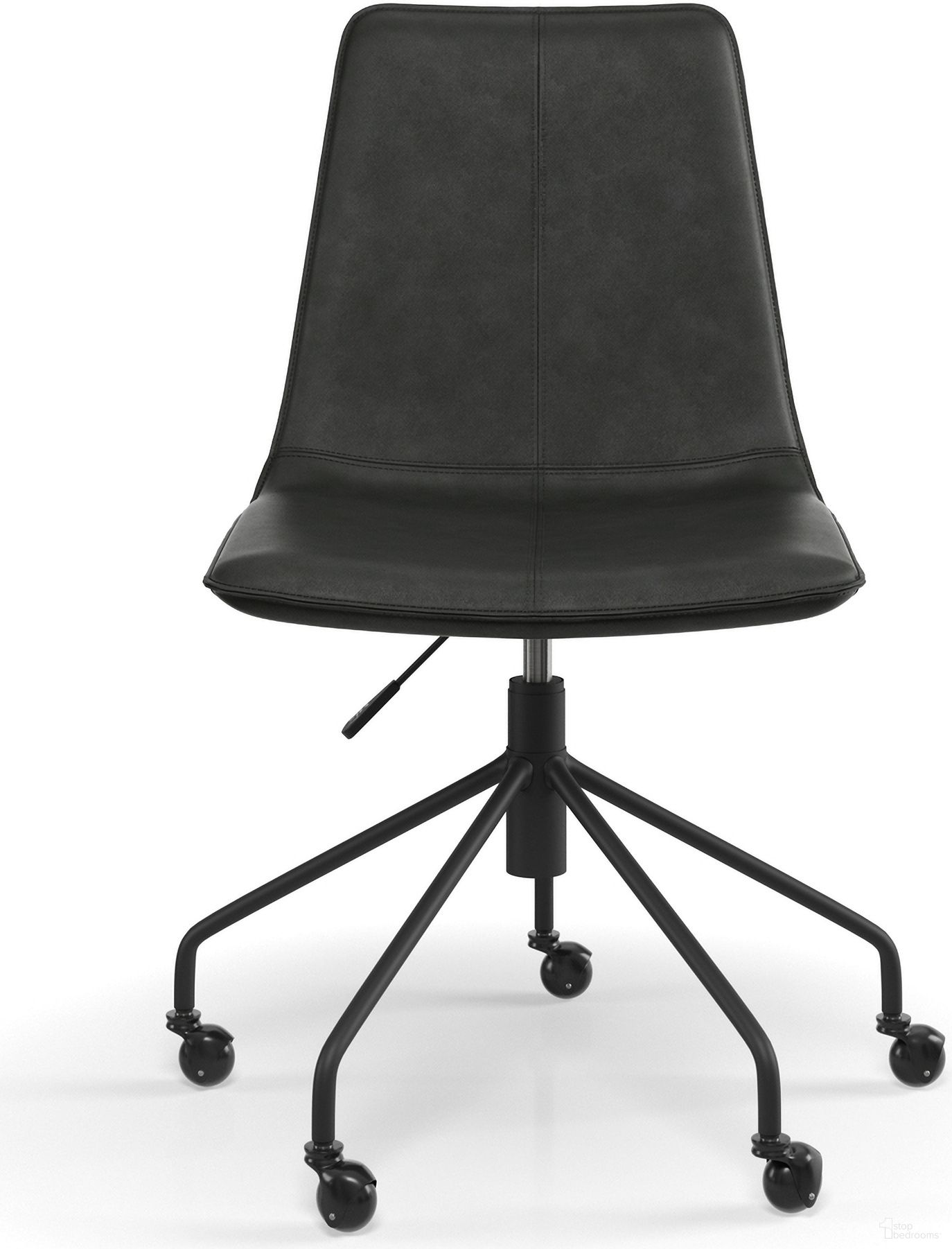 The appearance of Arco Vegan Leather Rolling Swivel Task Chair In Charcoal designed by Aeon in the modern / contemporary interior design. This charcoal piece of furniture was selected by 1StopBedrooms from Arco Collection to add a touch of cosiness and style into your home. Sku: AE7215-Charcoal-Blk. Material: Plywood.