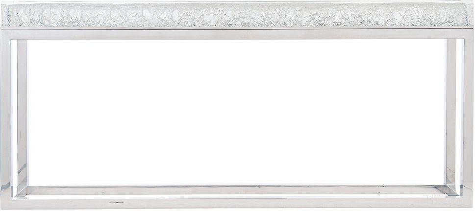 The appearance of Arctic Console Table designed by Bernhardt in the modern / contemporary interior design. This clear/polished stainless steel piece of furniture  was selected by 1StopBedrooms from Arctic Collection to add a touch of cosiness and style into your home. Sku: 375903. Material: Stainless Steel.