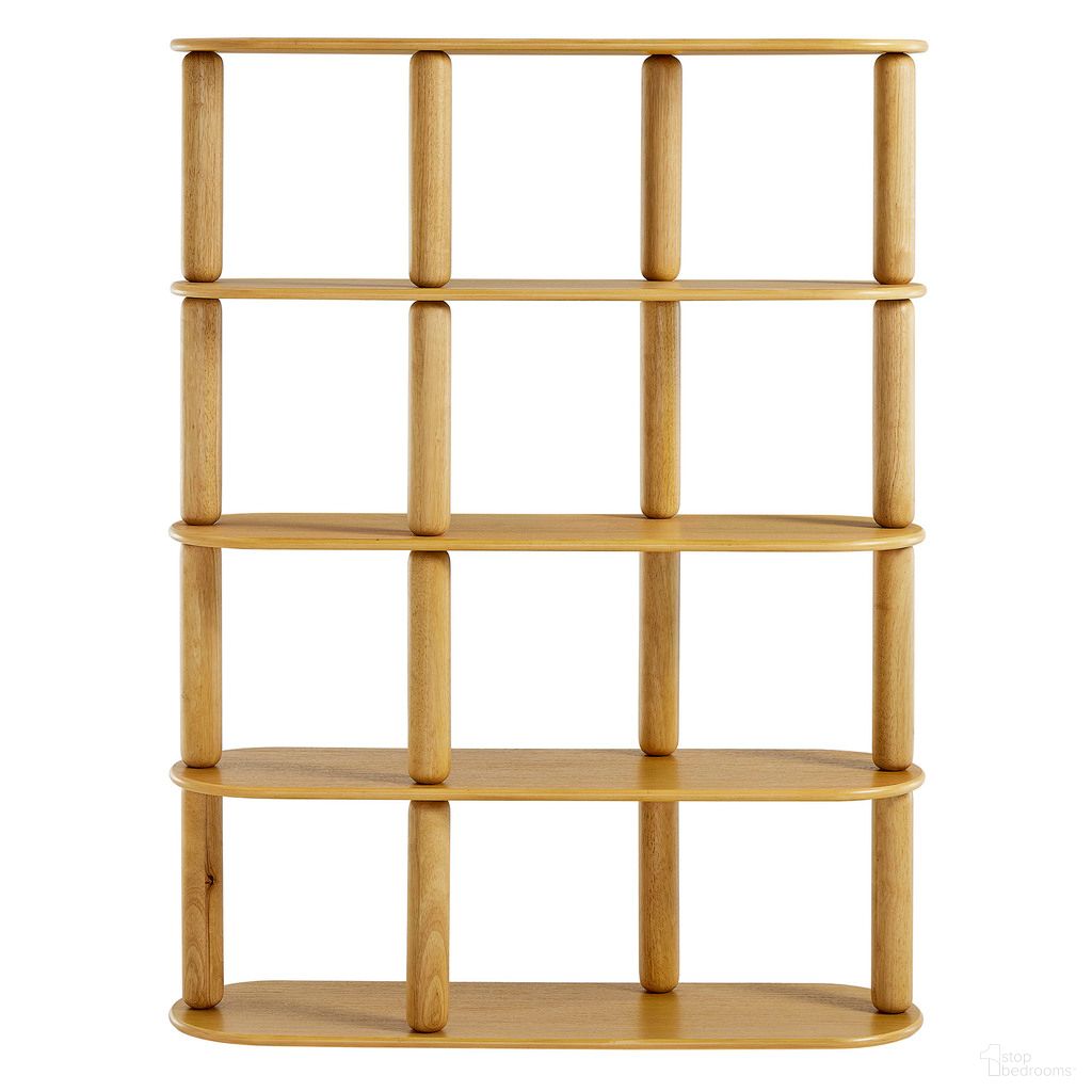 The appearance of Arcus 4-Tier Oval Wood Bookshelf In Oak designed by Modway in the modern / contemporary interior design. This oak piece of furniture  was selected by 1StopBedrooms from Arcus Collection to add a touch of cosiness and style into your home. Sku: EEI-7347-OAK. Material: Wood.
