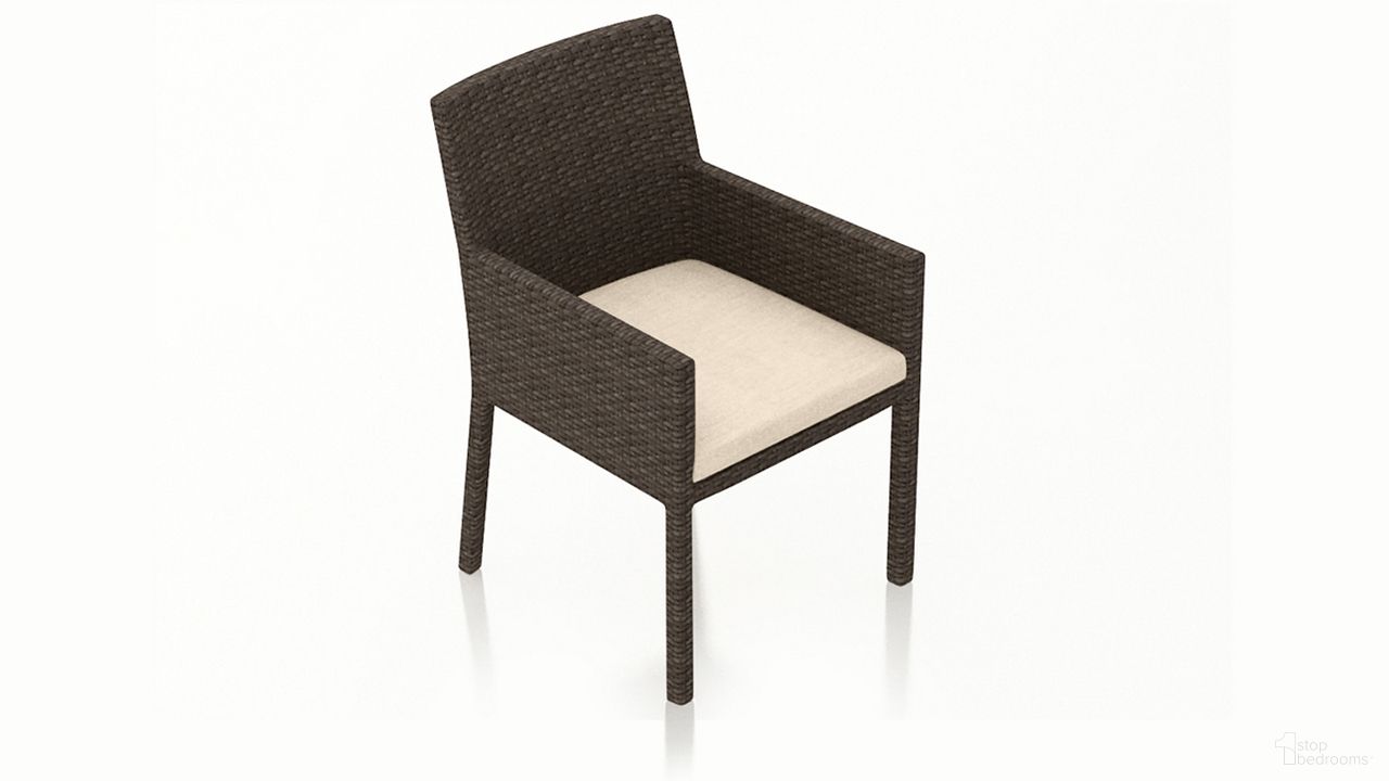The appearance of Arden Dining Arm Chair In Canvas Flax and Chestnut designed by Harmonia Living in the modern / contemporary interior design. This canvas flax/chestnut piece of furniture was selected by 1StopBedrooms from Arden Collection to add a touch of cosiness and style into your home. Sku: HL-ARD-CH-DAC-CF. Material: Polyethylene.