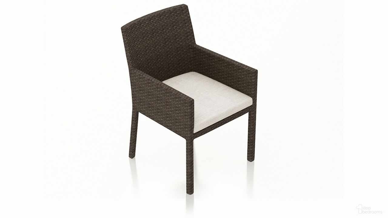 The appearance of Arden Dining Arm Chair In Canvas Natural and Chestnut designed by Harmonia Living in the modern / contemporary interior design. This canvas natural/chestnut piece of furniture  was selected by 1StopBedrooms from Arden Collection to add a touch of cosiness and style into your home. Sku: HL-ARD-CH-DAC-CN. Material: Polyethylene.