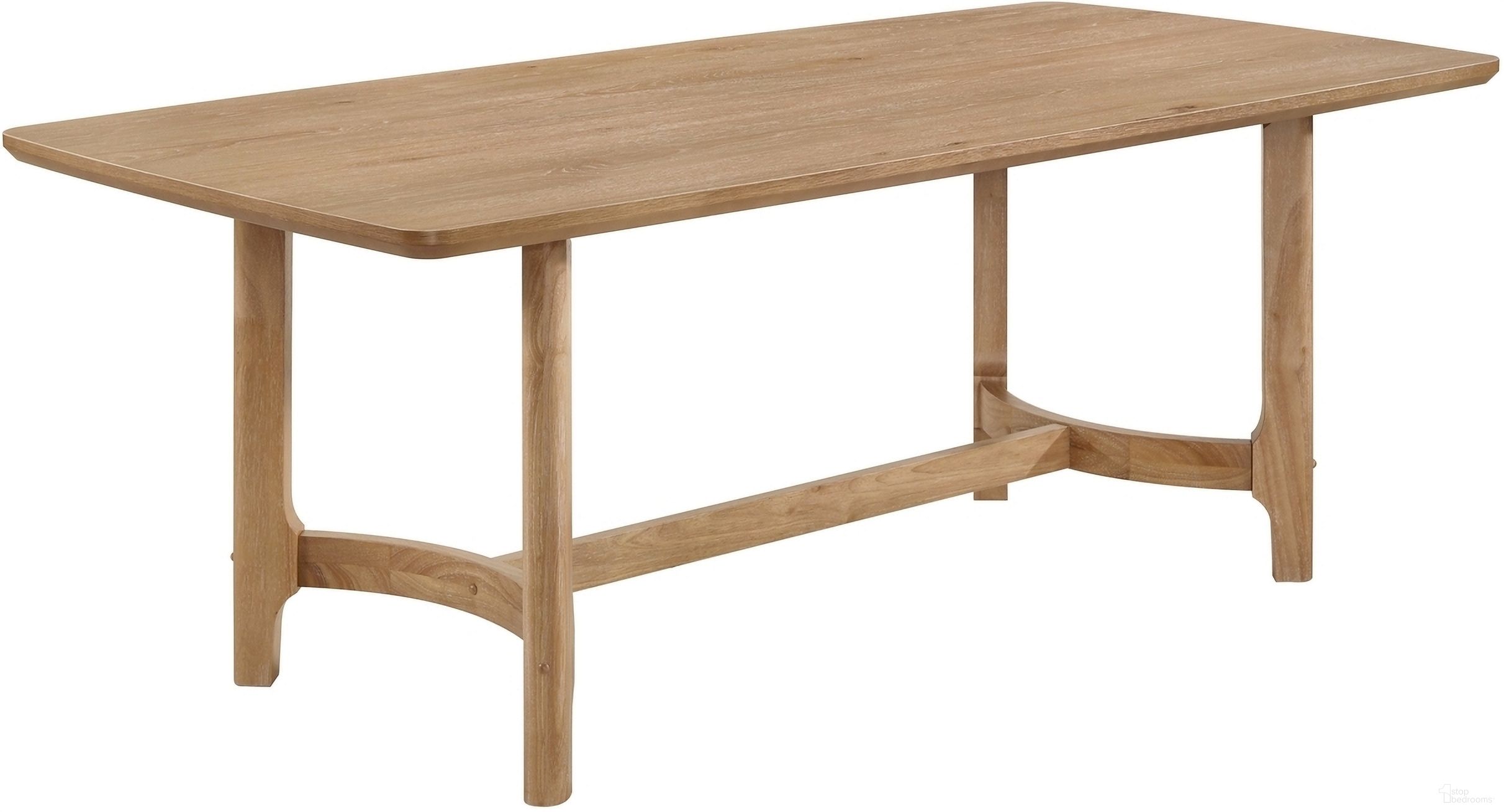 The appearance of Arden Dining Table In White Oak designed by Crown Mark in the transitional interior design. This white oak piece of furniture was selected by 1StopBedrooms from Arden Collection to add a touch of cosiness and style into your home. Sku: 2136T-4079. Table Base Style: Trestle. Material: MDF. Table Top Shape: Rectangular. Size: 39" x 79".