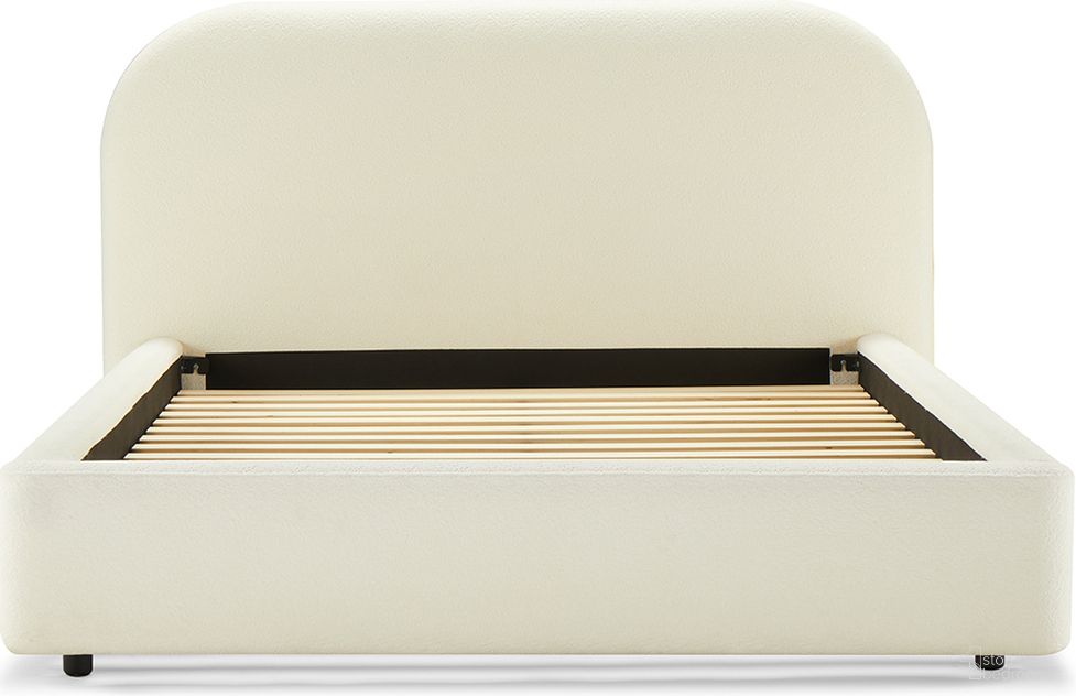 The appearance of Arden Eastern King Bed In Beige Boucle designed by ACME in the modern / contemporary interior design. This beige boucle piece of furniture was selected by 1StopBedrooms from Arden Collection to add a touch of cosiness and style into your home. Sku: BD03901EK1;BD03901EK2. Material: Wood. Bed Size: King. Bed Type: Upholstered Bed.