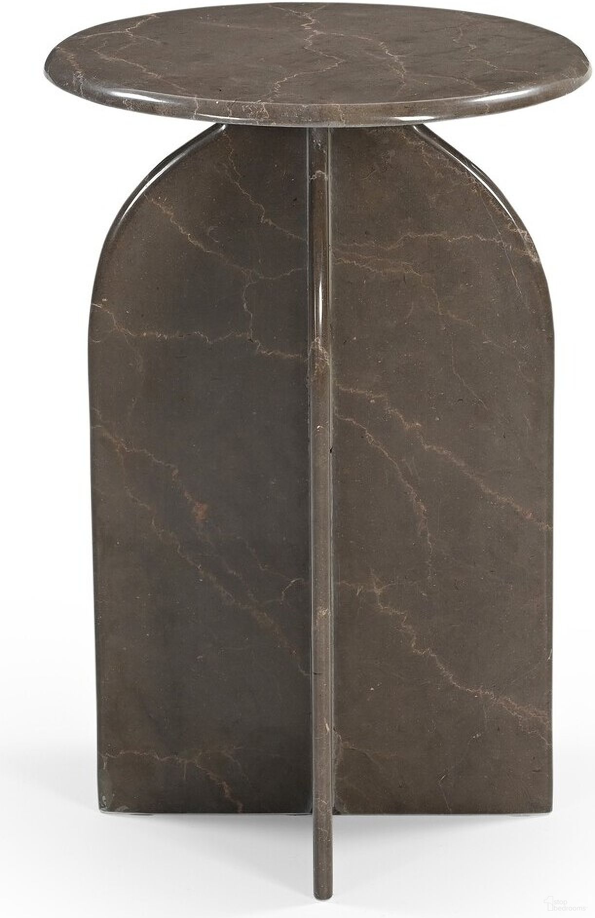 The appearance of Arden Italian Marble Side Table In Brown designed by Moti in the modern / contemporary interior design. This brown piece of furniture  was selected by 1StopBedrooms from Arden Collection to add a touch of cosiness and style into your home. Sku: 82104002. Material: Marble.
