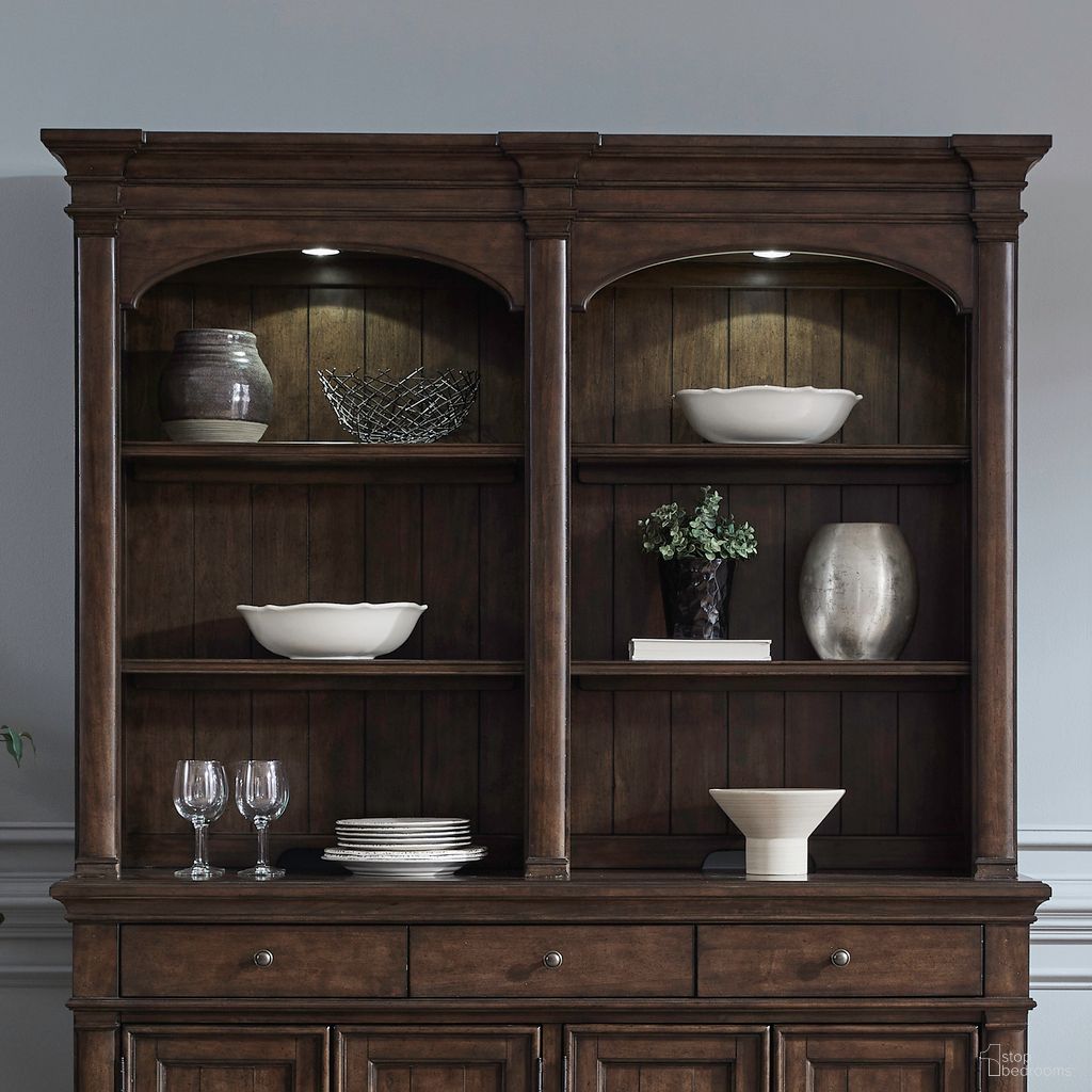The appearance of Arden Road Buffet Hutch In Cherry designed by Liberty in the traditional interior design. This cherry piece of furniture was selected by 1StopBedrooms from Arden Road Collection to add a touch of cosiness and style into your home. Sku: 512-CH6548. Material: Poplar.
