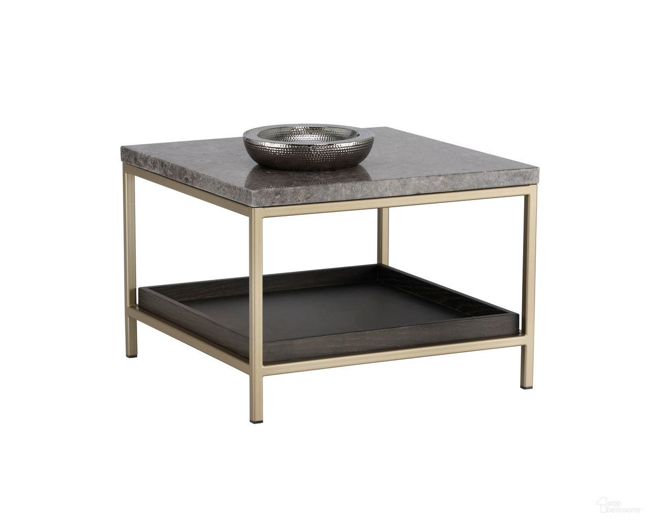 Arden Side Table In Grey and Gold
