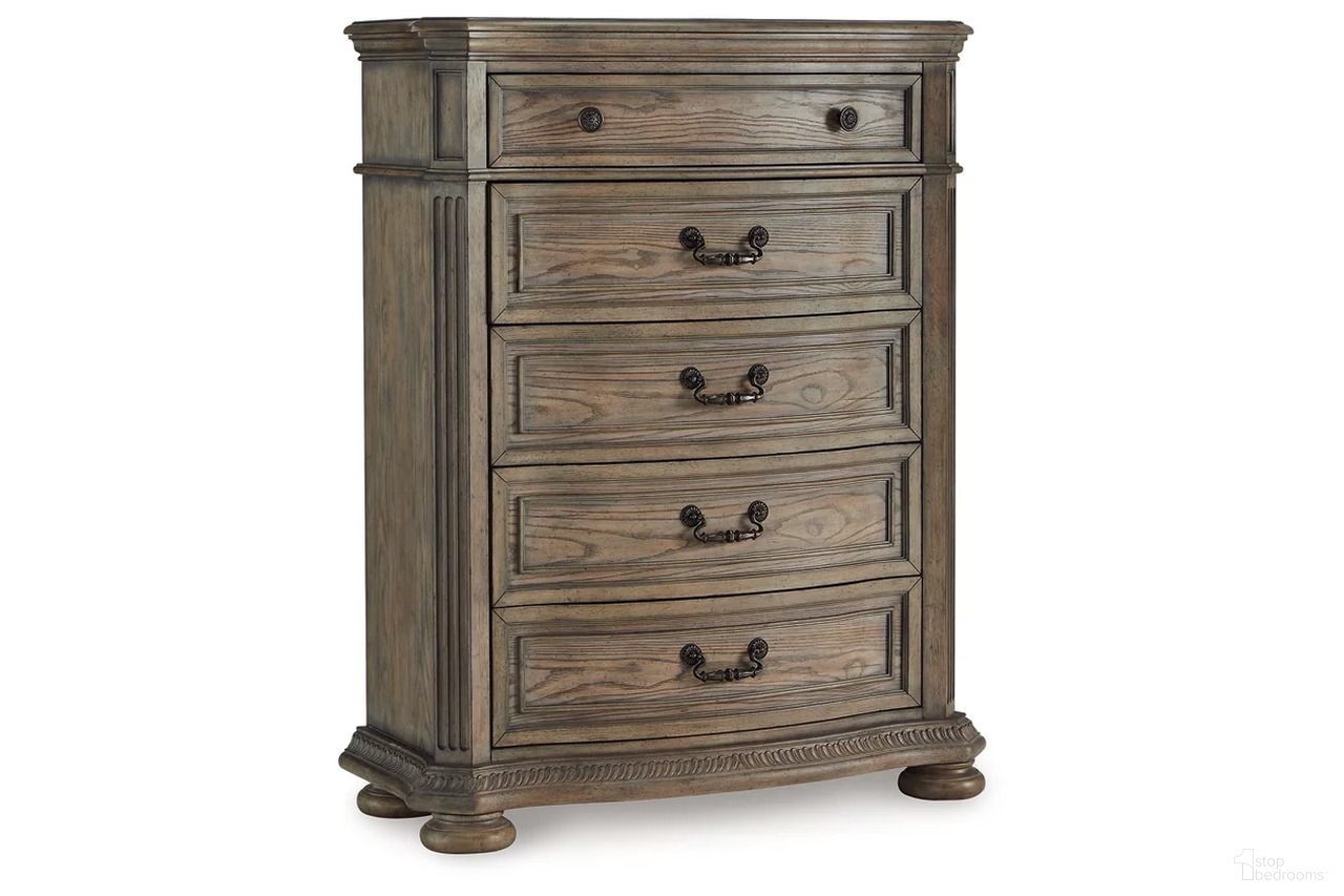 The appearance of Ardenfield Chest of Drawers In Light Brown designed by Signature Design by Ashley in the traditional interior design. This light brown piece of furniture was selected by 1StopBedrooms from Ardenfield Collection to add a touch of cosiness and style into your home. Sku: B944-46. Material: Wood.