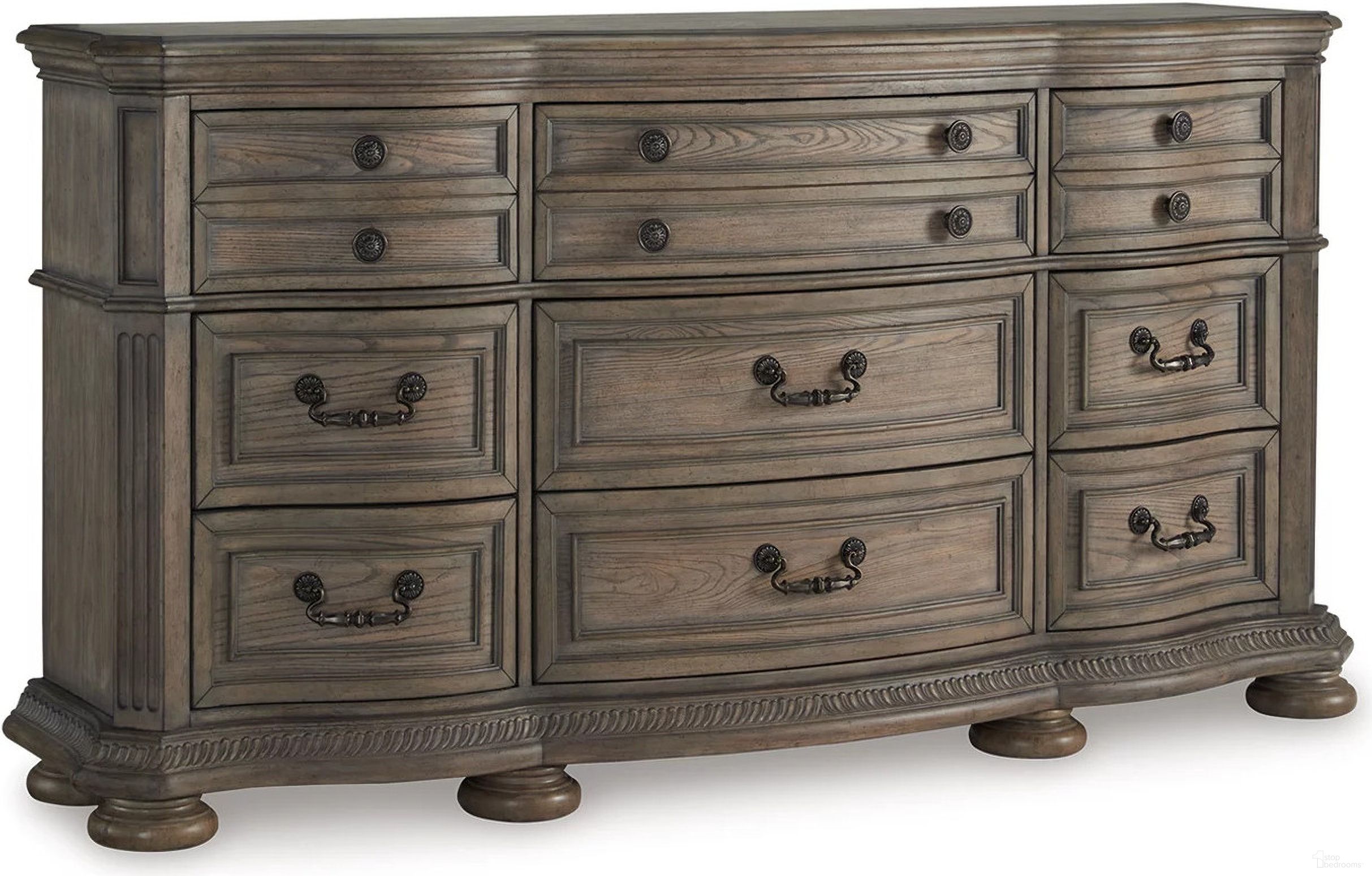 The appearance of Ardenfield Dresser In Light Brown designed by Signature Design by Ashley in the traditional interior design. This light brown piece of furniture was selected by 1StopBedrooms from Ardenfield Collection to add a touch of cosiness and style into your home. Sku: B944-31. Material: Wood.