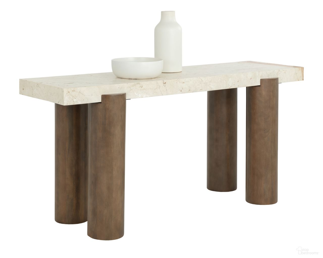 Ardi Console Table In Cream and Brown