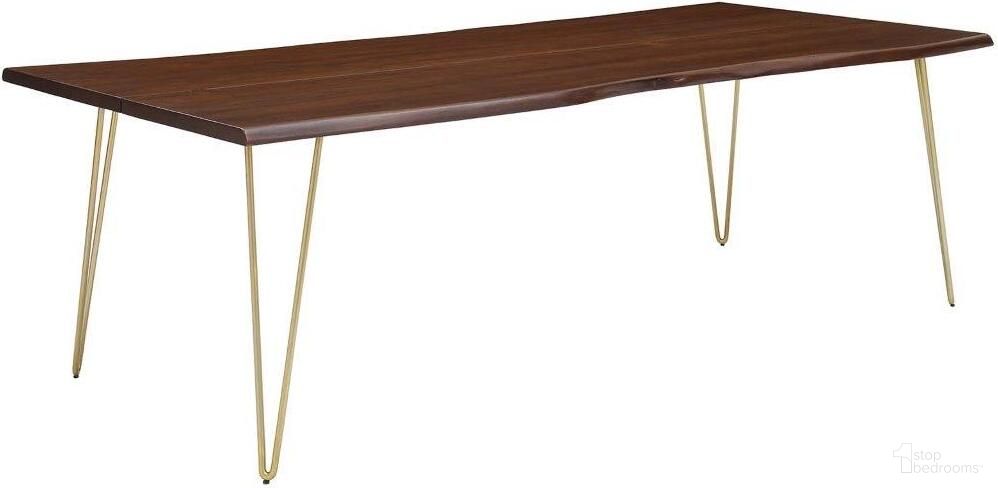 Ardor Gold Walnut 96 Inch Live Edge Acacia Wood Dining Table