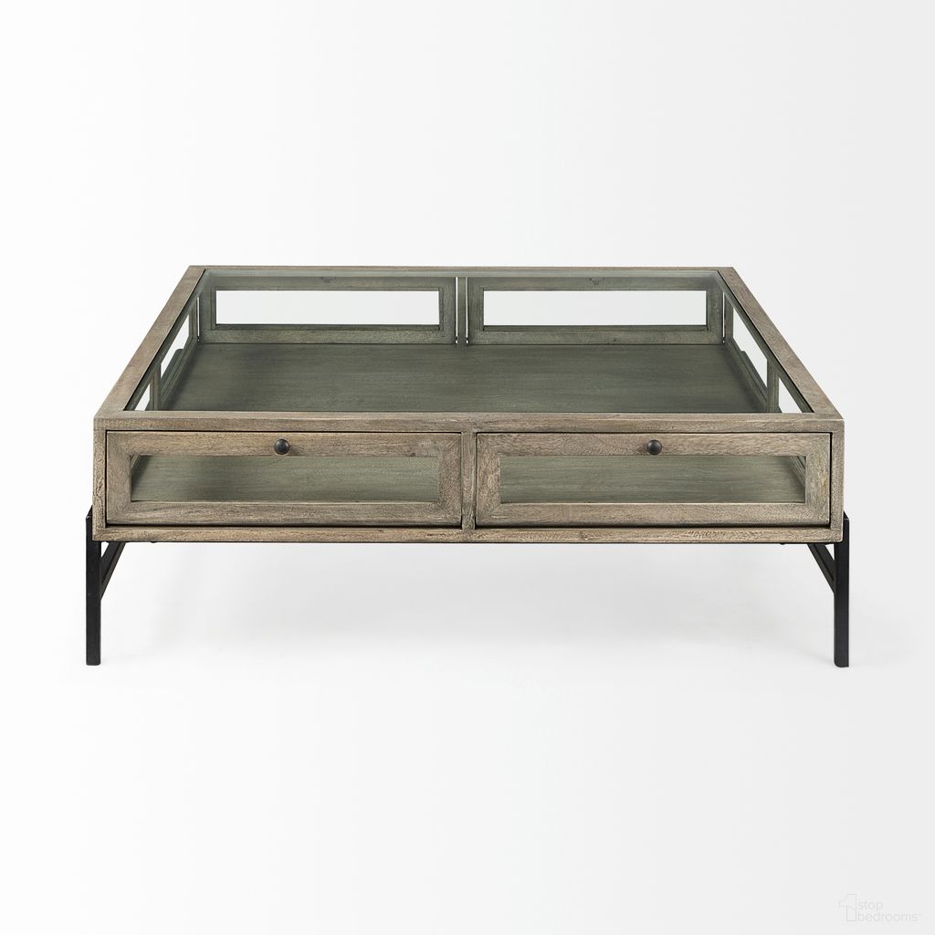 The appearance of Arelius 42 Inch Square Glass-Top Wood with Metal Base Display Coffee Table In Black designed by Mercana in the modern / contemporary interior design. This black piece of furniture was selected by 1StopBedrooms from Arelius Collection to add a touch of cosiness and style into your home. Sku: 69297. Material: Solid Wood.