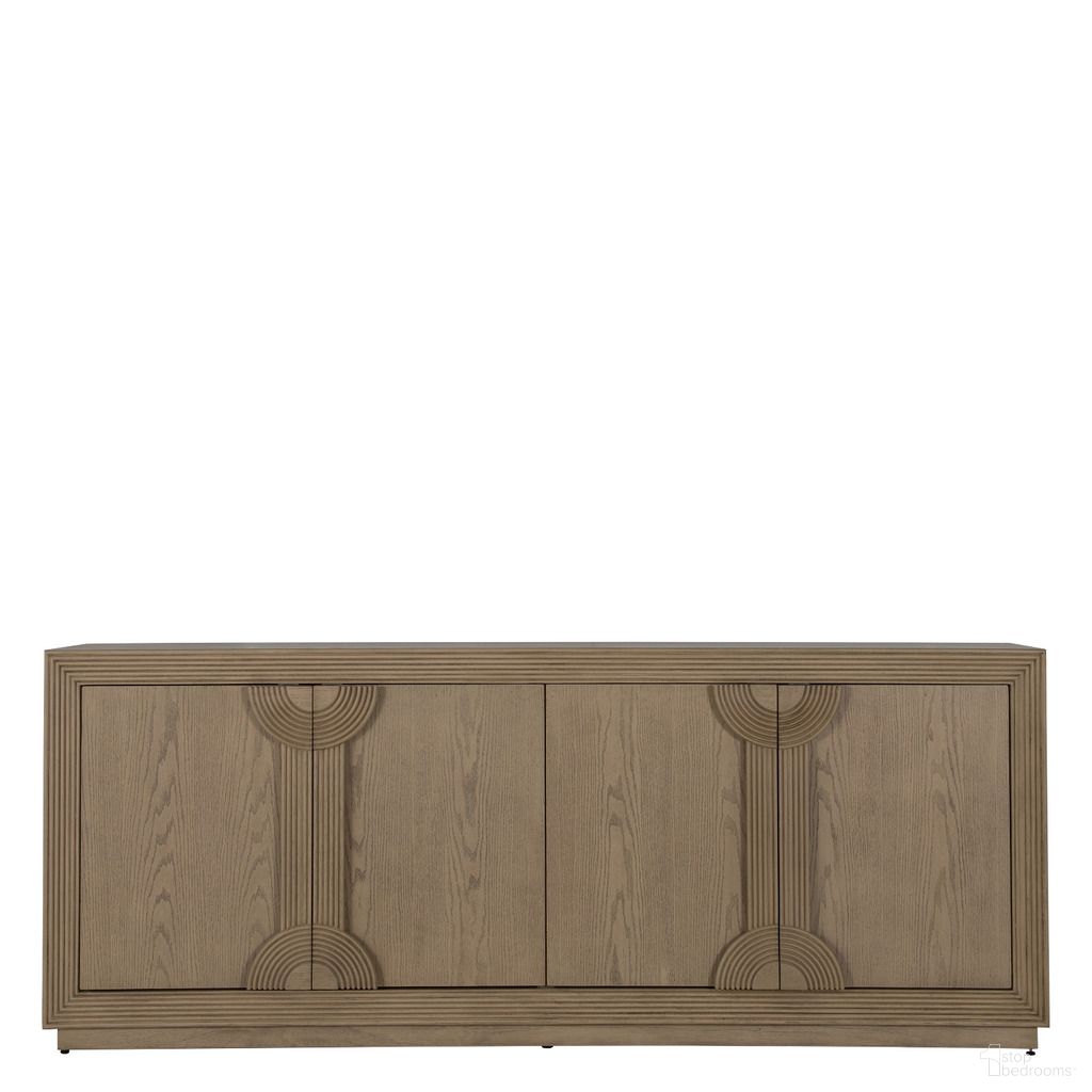 The appearance of Areo Sideboard In Cerused Natrual designed by Gabby in the transitional interior design. This cerused natrual piece of furniture was selected by 1StopBedrooms from Areo Collection to add a touch of cosiness and style into your home. Sku: SCH-175408. Material: Mindi Veneer.