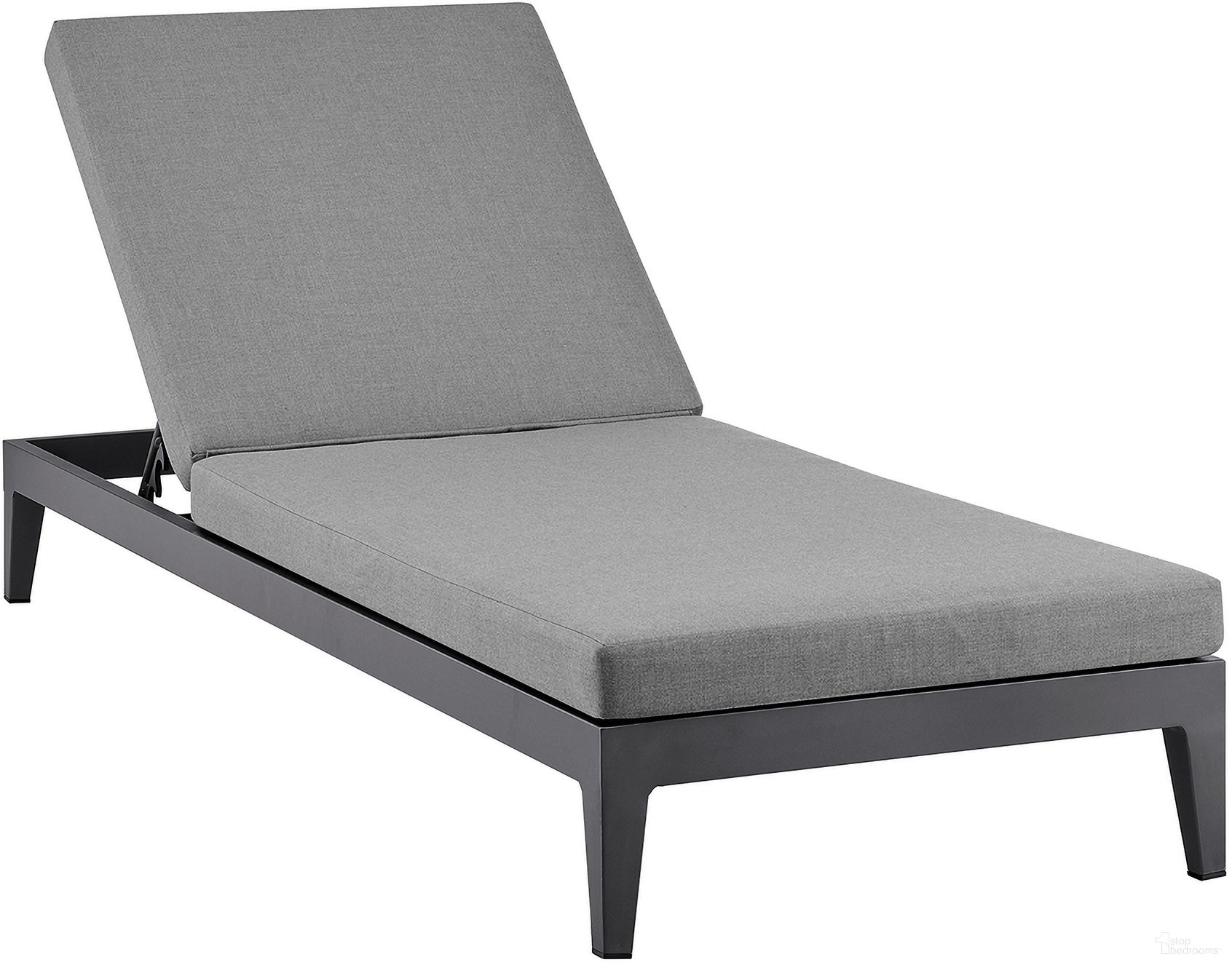The appearance of Argiope Outdoor Patio Adjustable Chaise Lounge Chair In Aluminum with Gray Cushions designed by Armen Living in the modern / contemporary interior design. This dark gray piece of furniture was selected by 1StopBedrooms from Argiope Collection to add a touch of cosiness and style into your home. Sku: 840254333017. Material: Aluminum.