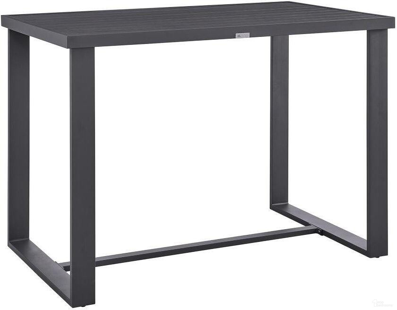 The appearance of Argiope Outdoor Patio Bar Height Dining Table In Aluminum designed by Armen Living in the modern / contemporary interior design. This dark grey piece of furniture was selected by 1StopBedrooms from Argiope Collection to add a touch of cosiness and style into your home. Sku: 840254332980. Material: Aluminum. Table Top Shape: Rectangular.
