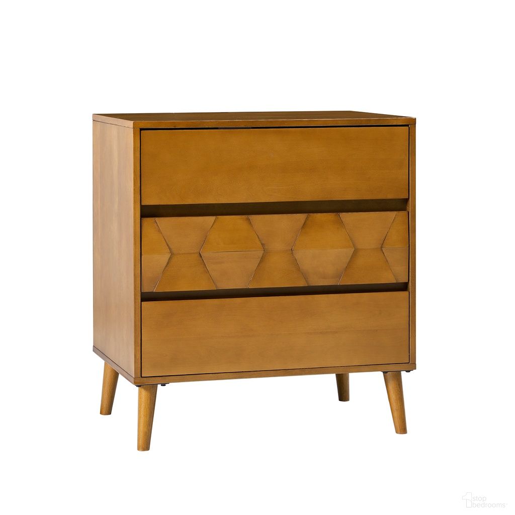 The appearance of Argus 3-Drawer Dresser In Acorn designed by Karat Home in the modern / contemporary interior design. This acorn piece of furniture  was selected by 1StopBedrooms from Argus Collection to add a touch of cosiness and style into your home. Sku: DSCS1223D-ACR. Material: Engineered Wood.