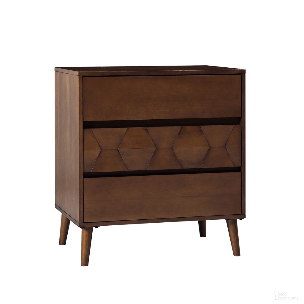 The appearance of Argus 3-Drawer Dresser In Walnut designed by Karat Home in the modern / contemporary interior design. This walnut piece of furniture was selected by 1StopBedrooms from Argus Collection to add a touch of cosiness and style into your home. Sku: DSCS1223D-WAL. Material: Engineered Wood.