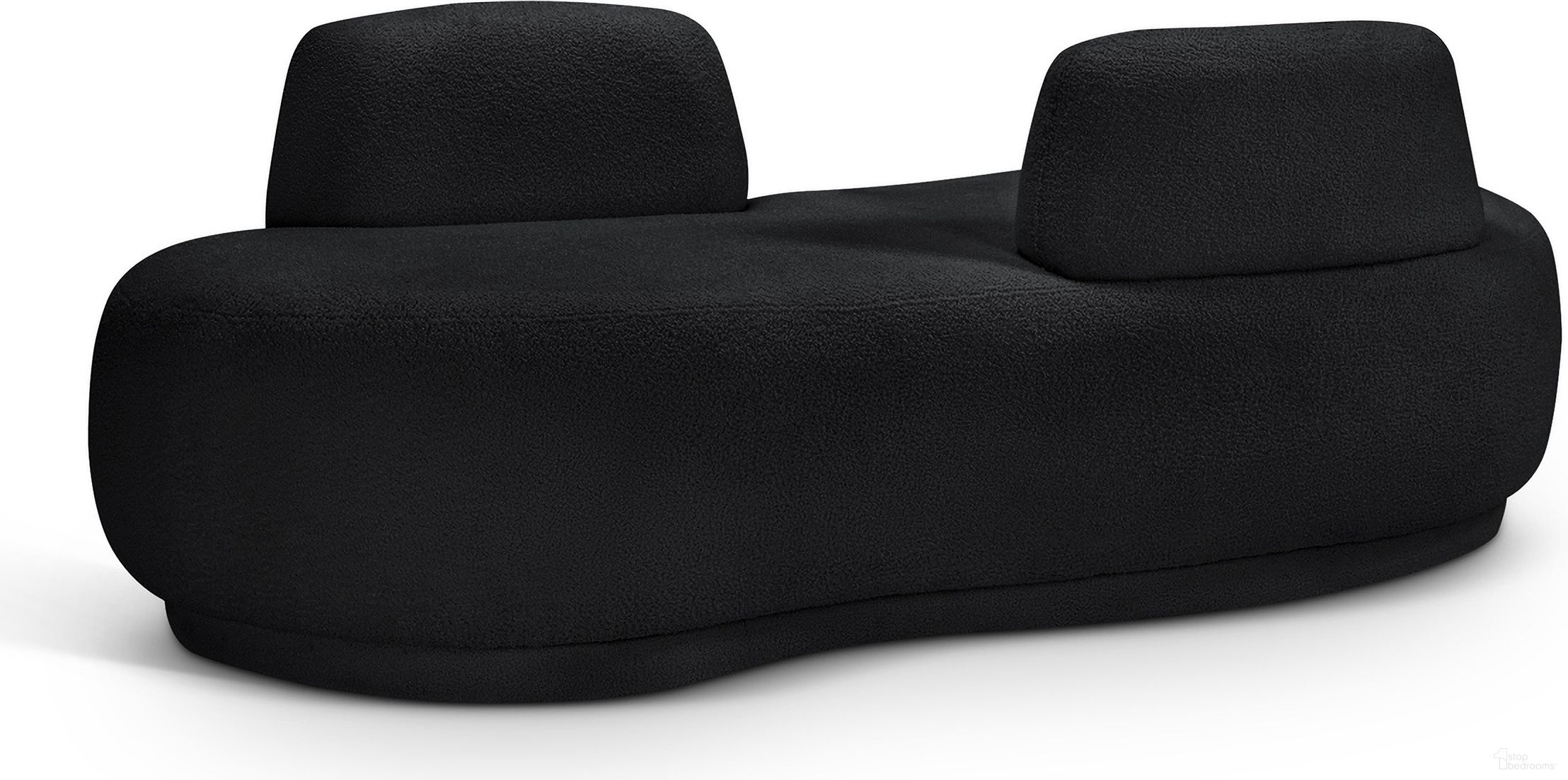 The appearance of Argyle Teddy Fabric Chaise/Loveseat In Black designed by Meridian in the modern / contemporary interior design. This black piece of furniture  was selected by 1StopBedrooms from Argyle Collection to add a touch of cosiness and style into your home. Sku: 629Black-Chaise. Material: Fabric.