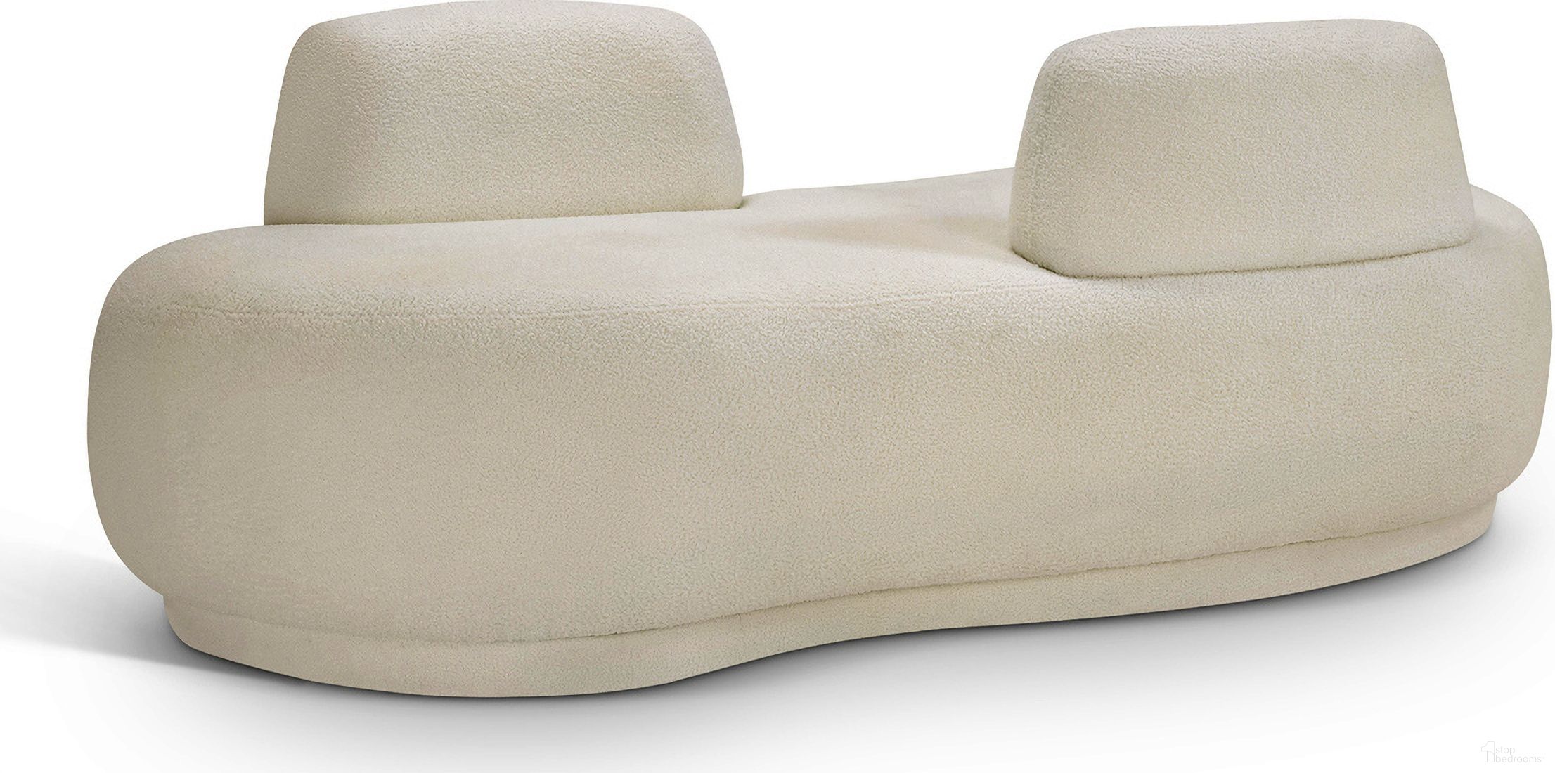 Argyle Teddy Fabric Chaise/Loveseat In Cream
