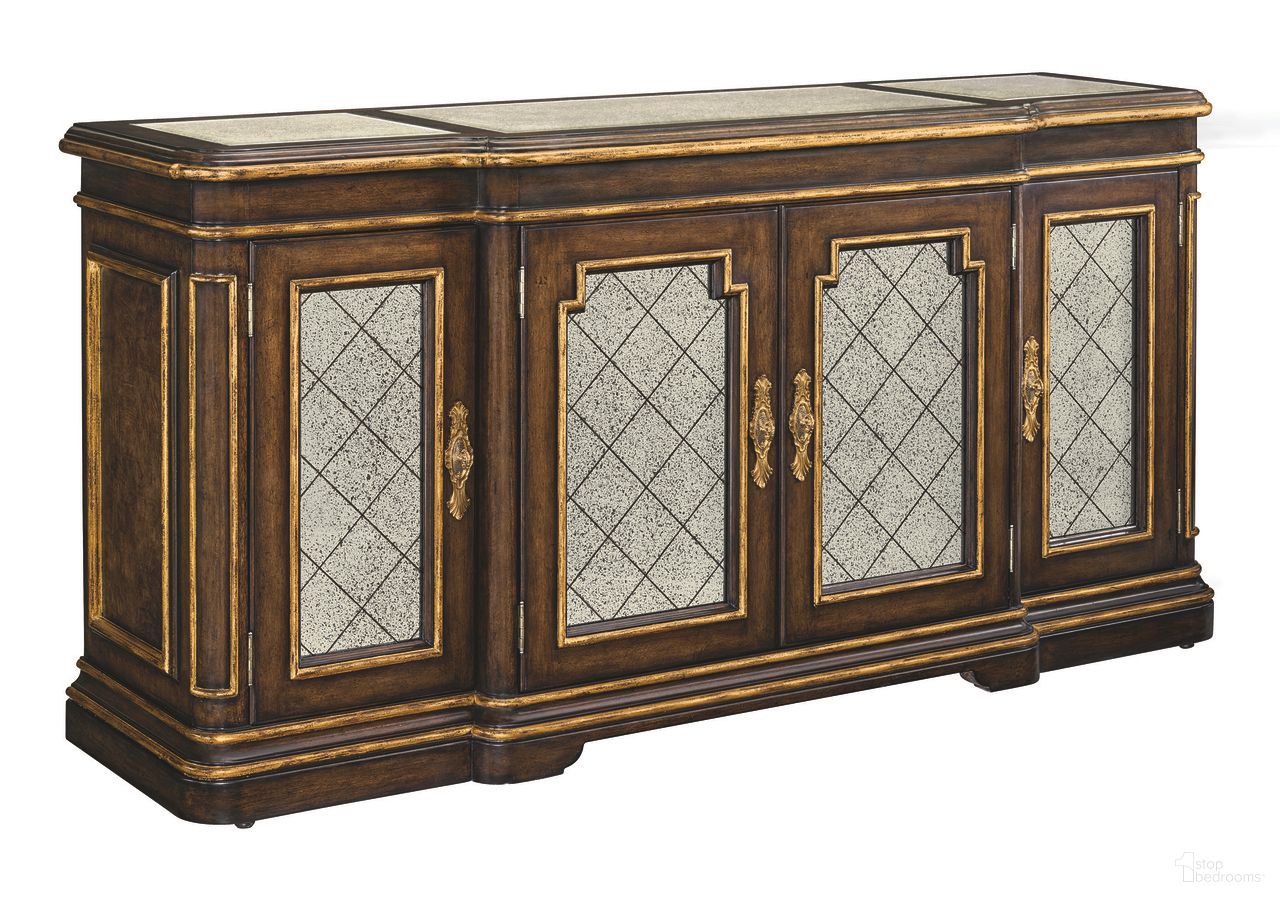 Aria Credenza In Aria Brown and Aged Gold
