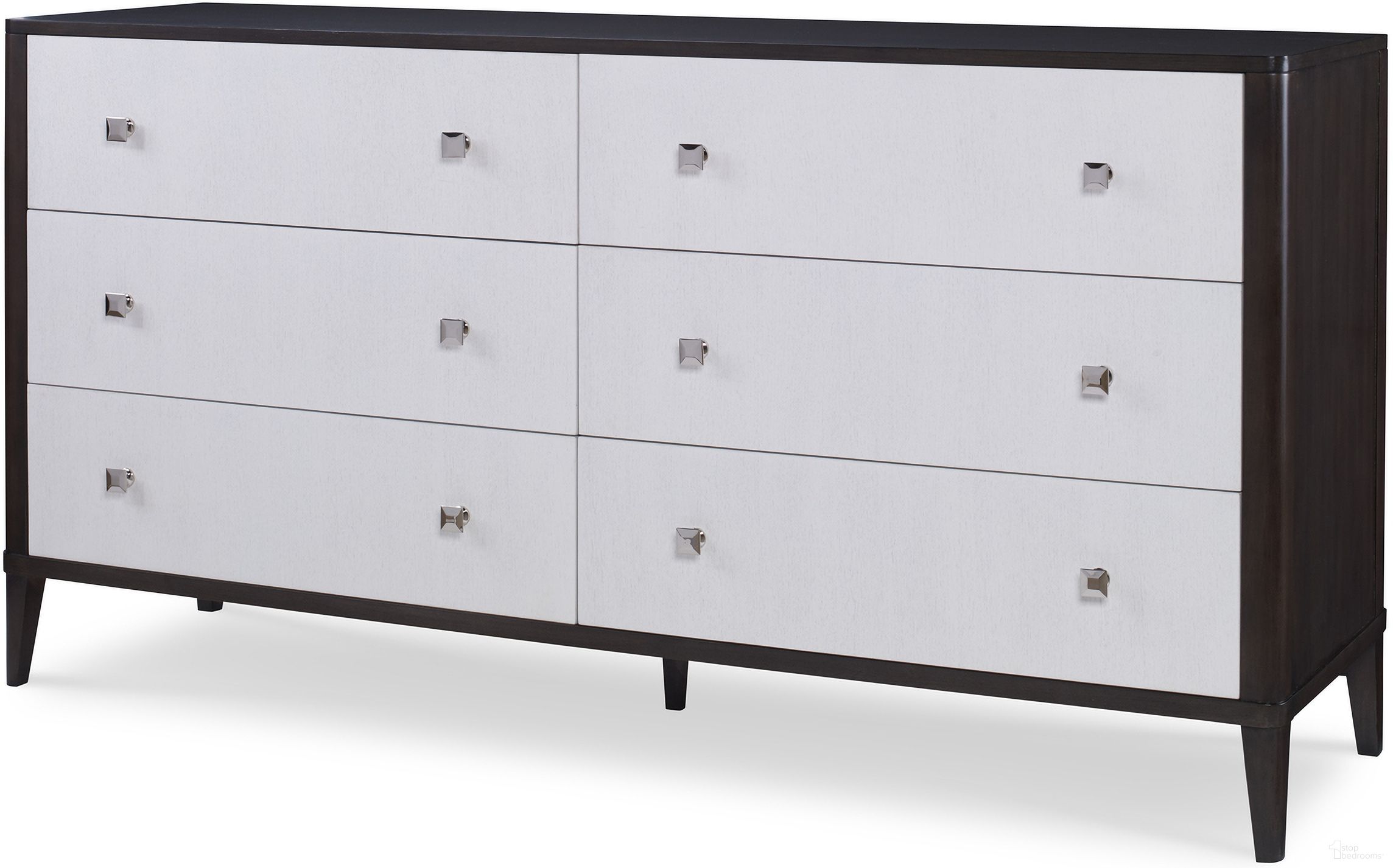 The appearance of Aria Dresser In Brownstone designed by Century Furniture in the modern / contemporary interior design. This brownstone piece of furniture was selected by 1StopBedrooms from Aria Collection to add a touch of cosiness and style into your home. Sku: C6C-204. Material: Walnut Veneer.