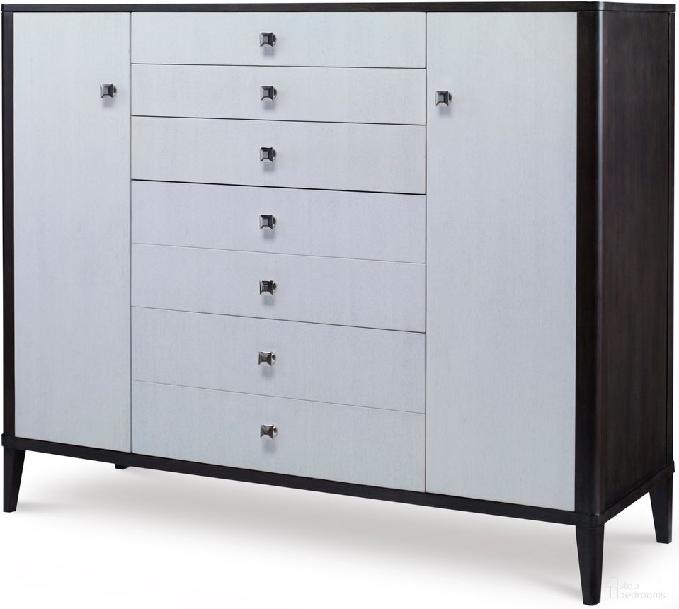 The appearance of Aria Gentleman's Chest In Brownstone designed by Century Furniture in the modern / contemporary interior design. This brownstone piece of furniture  was selected by 1StopBedrooms from Aria Collection to add a touch of cosiness and style into your home. Sku: C6C-201. Material: Walnut Veneer.