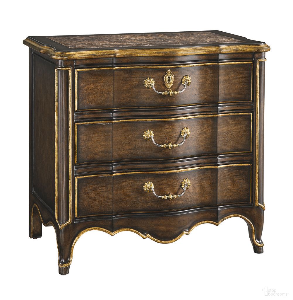 The appearance of Aria Nightstand In Aria Brown and Metal designed by Maitland-Smith in the modern / contemporary interior design. This aria brown/metal piece of furniture was selected by 1StopBedrooms from Maitland Smith Collection to add a touch of cosiness and style into your home. Sku: 88-0112. Material: Mahogany.