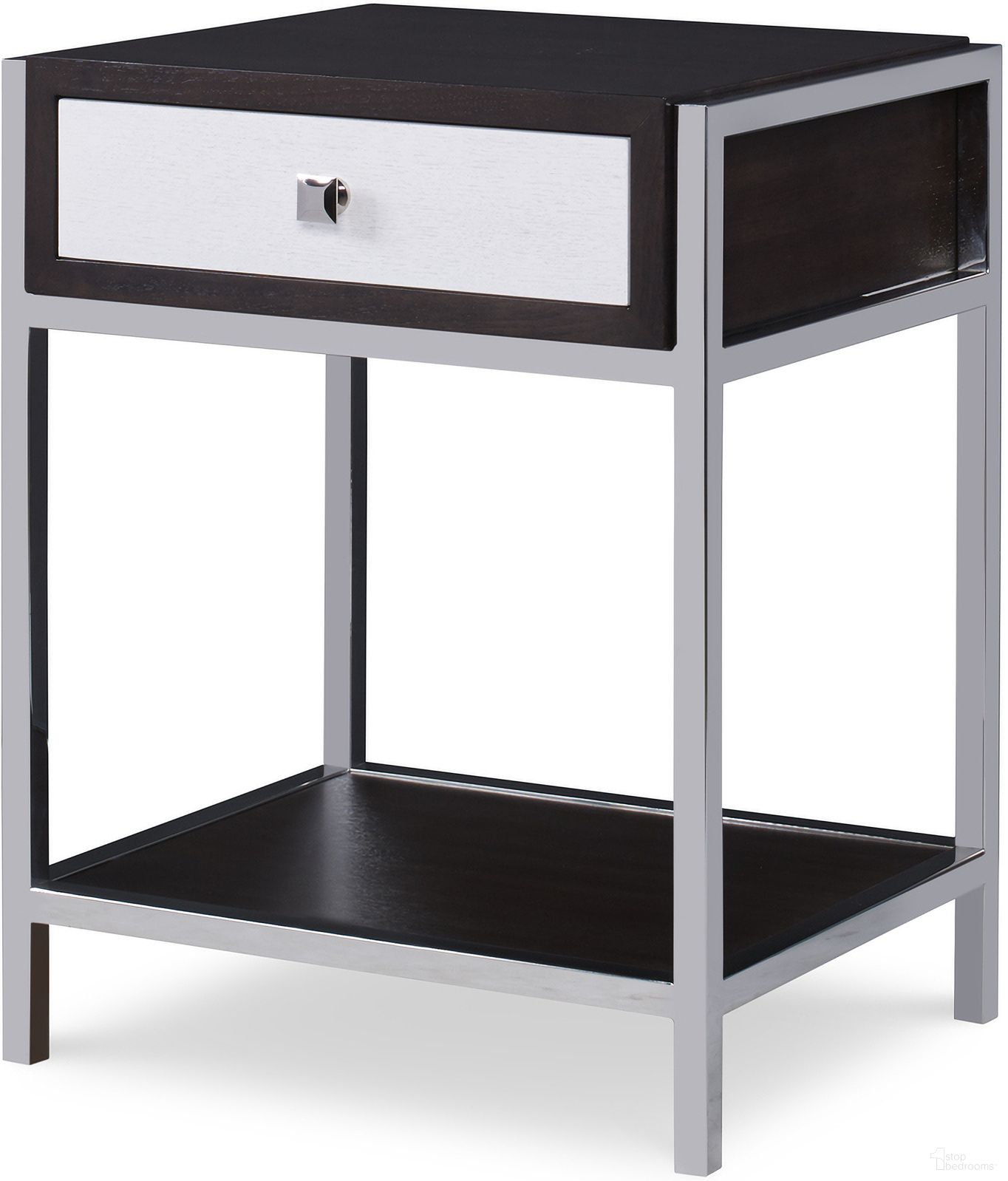 The appearance of Aria 22 Inch Nightstand In Brownstone designed by Century Furniture in the modern / contemporary interior design. This brownstone piece of furniture  was selected by 1StopBedrooms from Aria Collection to add a touch of cosiness and style into your home. Sku: C6C-221. Material: Walnut Veneer.