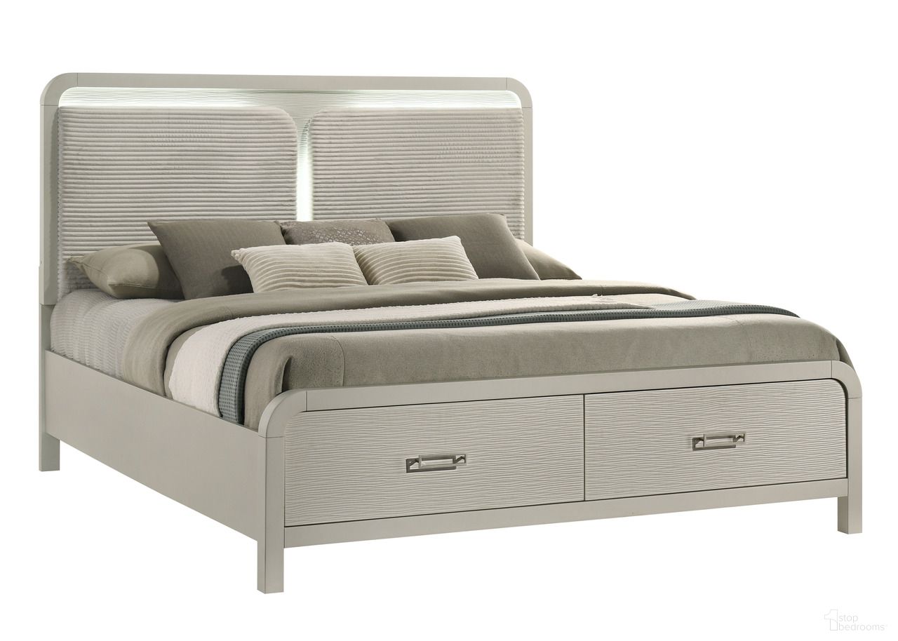 Aria Queen Panel Bed In Beige