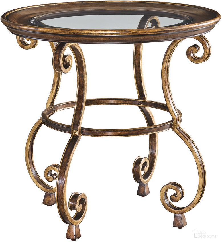 Aria Round End Table In Rubber Wood and Linen