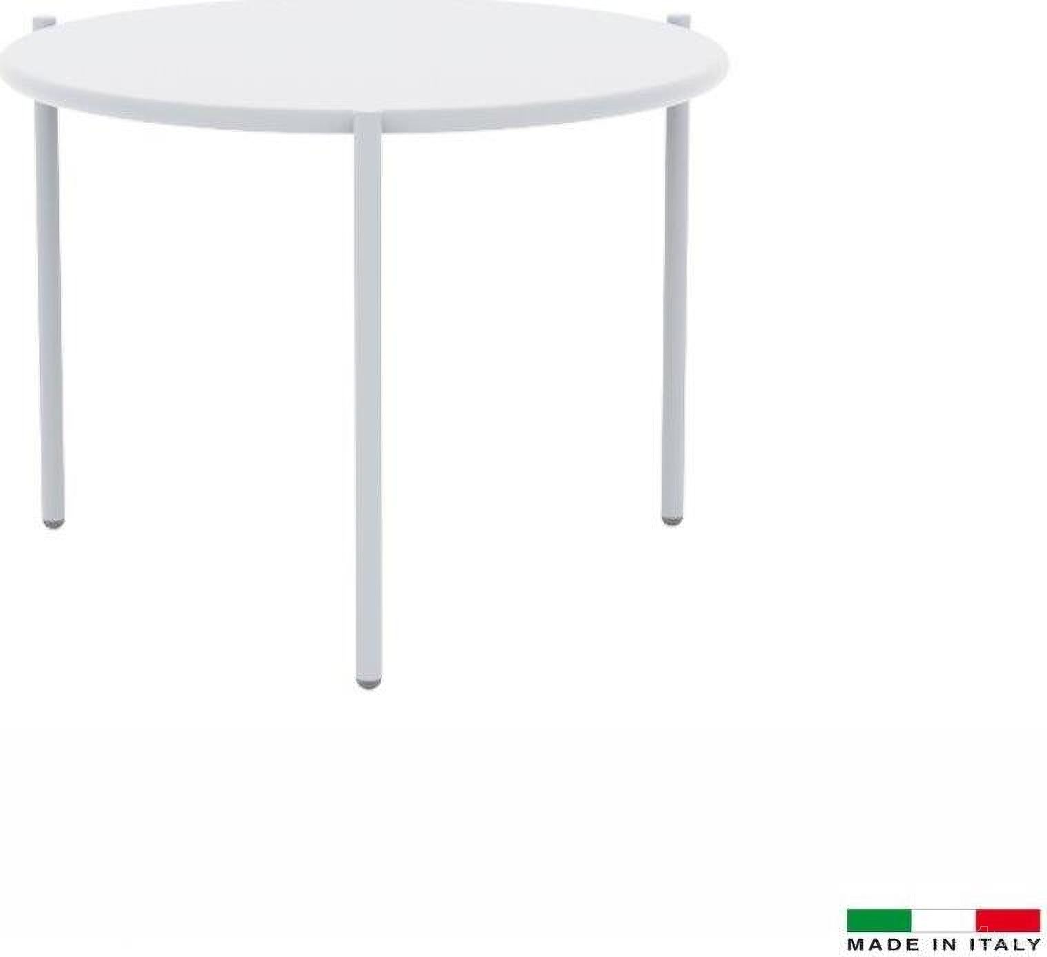 The appearance of Aria Small Round End Table In White designed by Bellini Modern Living in the modern / contemporary interior design. This white piece of furniture was selected by 1StopBedrooms from Aria Collection to add a touch of cosiness and style into your home. Sku: Aria RD ET S WHT. Material: Metal.