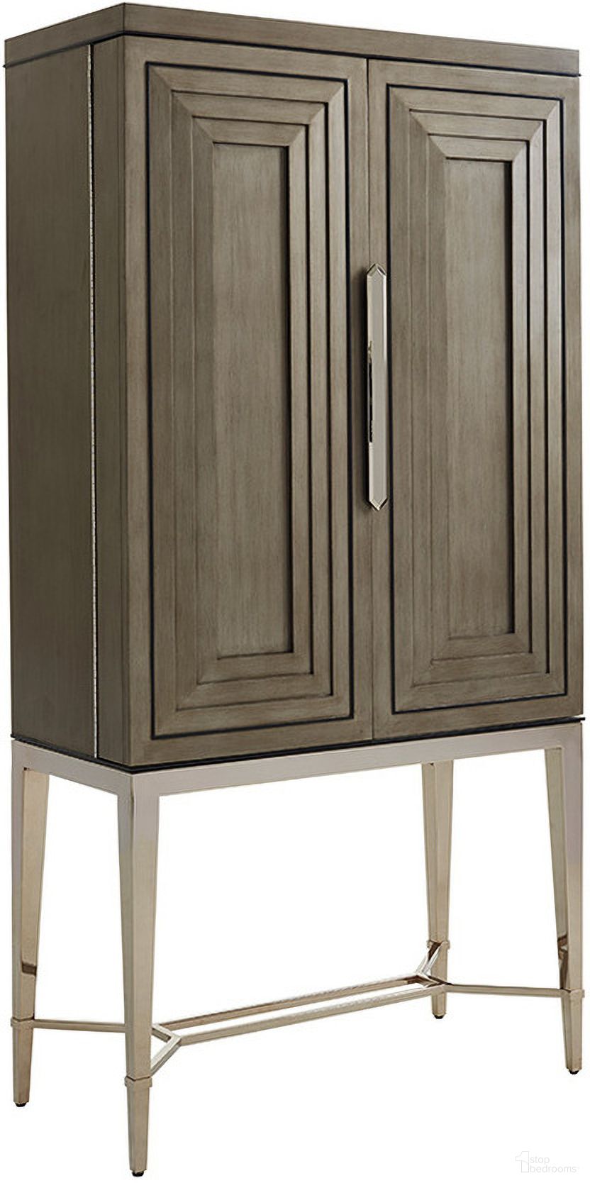 Ariana Cheval Bar Cabinet In Platinum