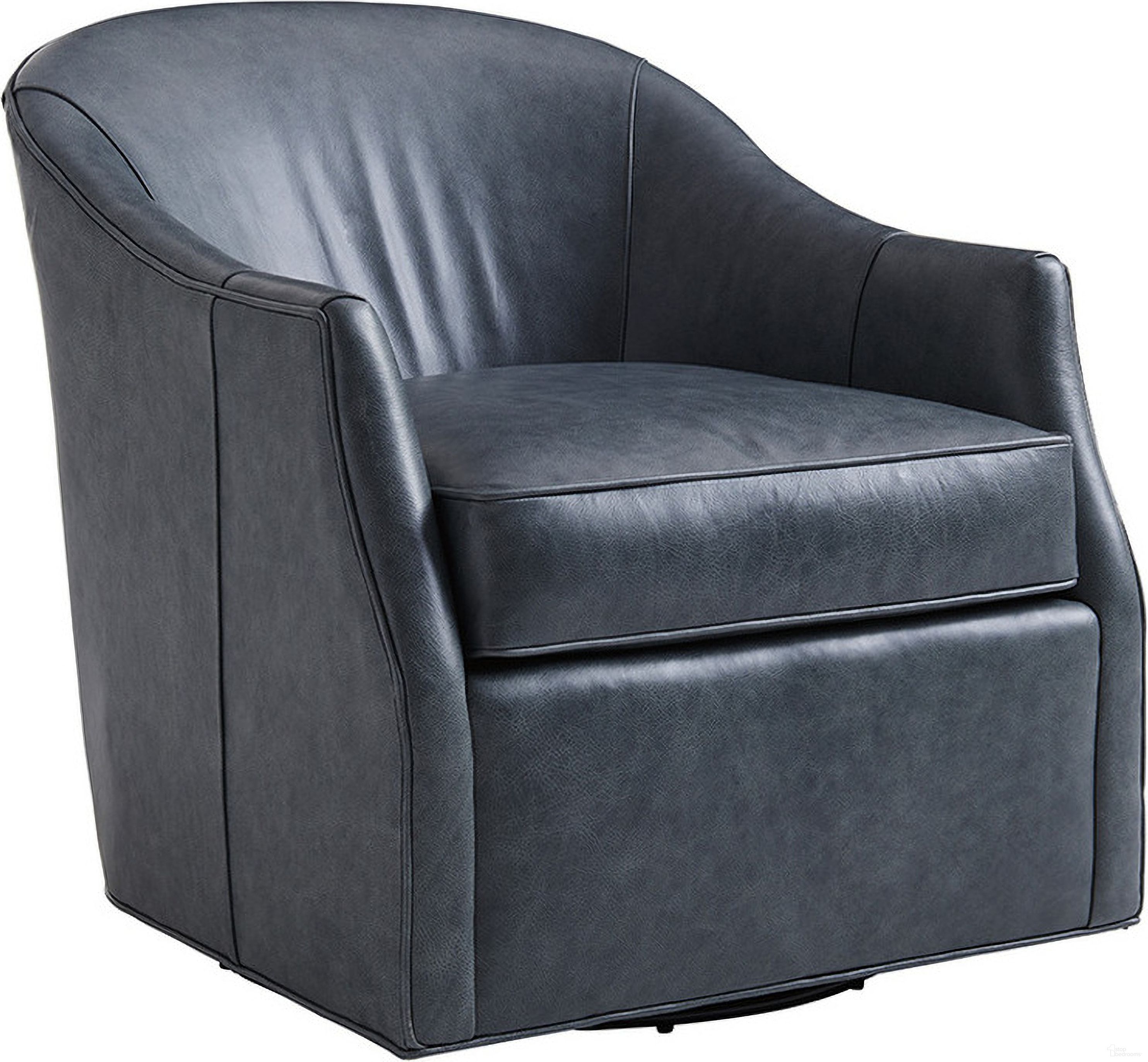 The appearance of Ariana Escala Leather Swivel Chair designed by Lexington in the modern / contemporary interior design. This gray piece of furniture  was selected by 1StopBedrooms from Ariana Collection to add a touch of cosiness and style into your home. Sku: LL7657-11SW-40. Material: Leather.