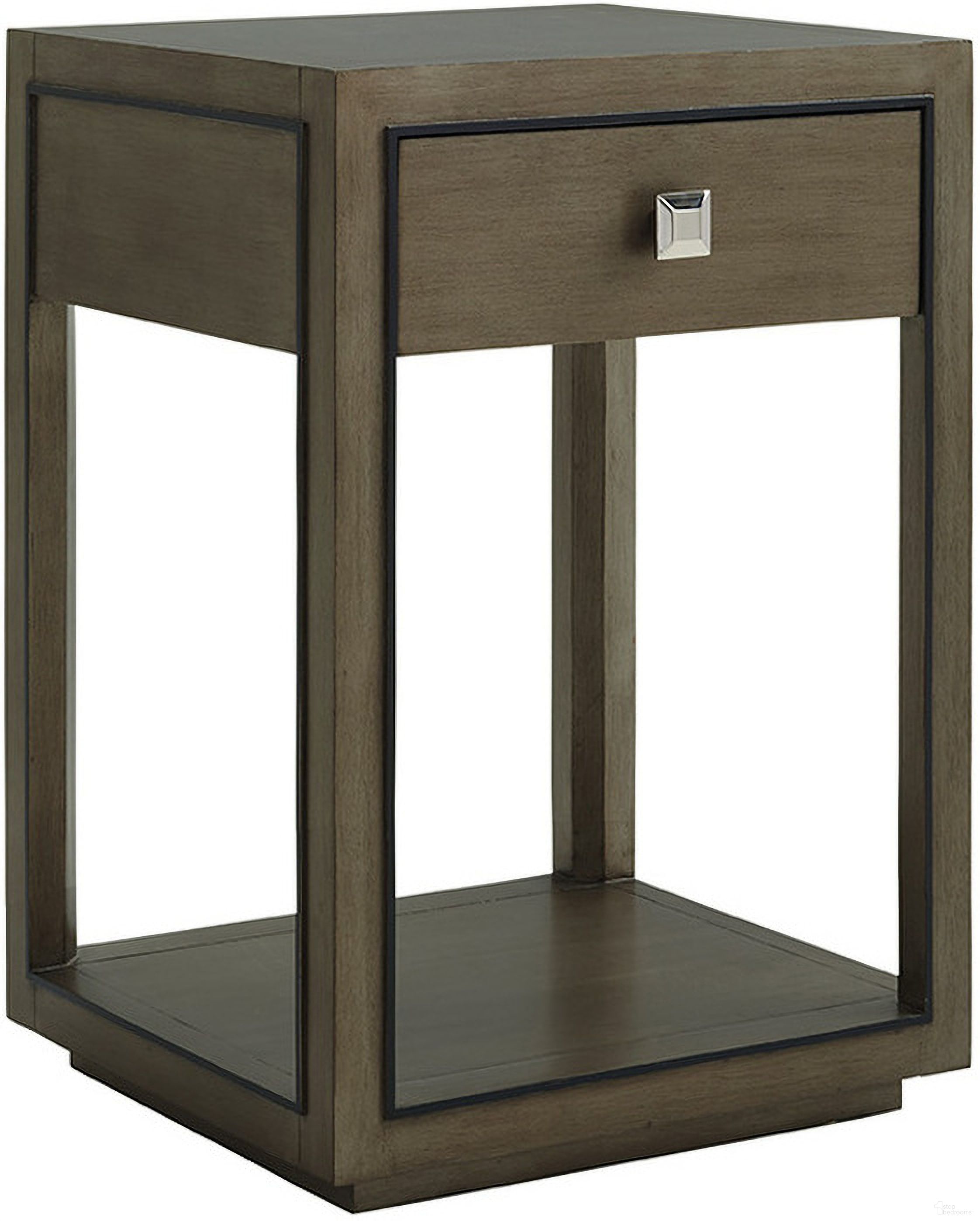 Ariana Margaux 1 Drawer Night Table In Platinum