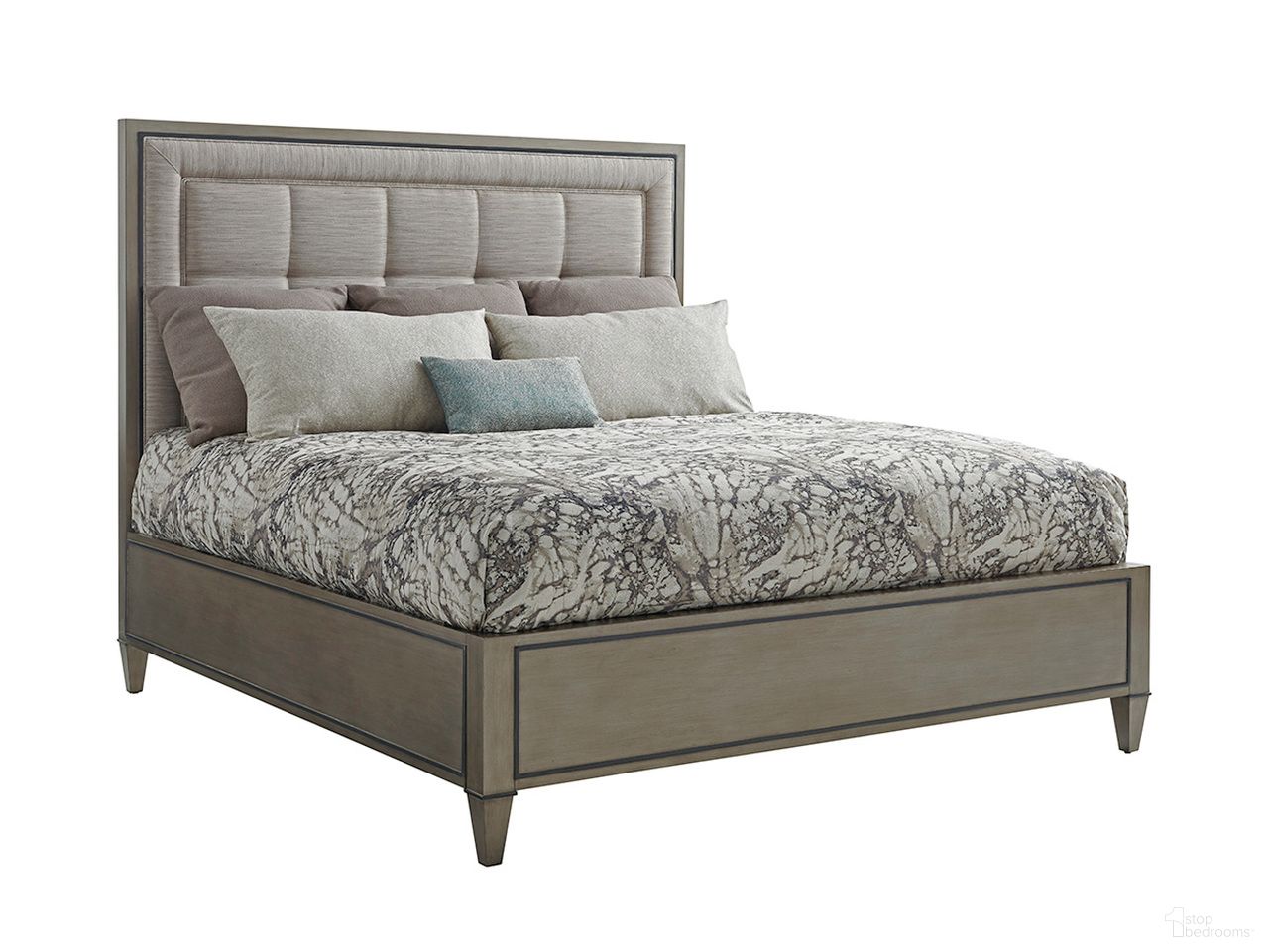 The appearance of Ariana St. Tropez Queen Upholstered Panel Bed In Platinum designed by Lexington in the modern / contemporary interior design. This platinum piece of furniture was selected by 1StopBedrooms from Ariana Collection to add a touch of cosiness and style into your home. Sku: 732-133C. Bed Type: Panel Bed. Material: Marble. Bed Size: Queen.