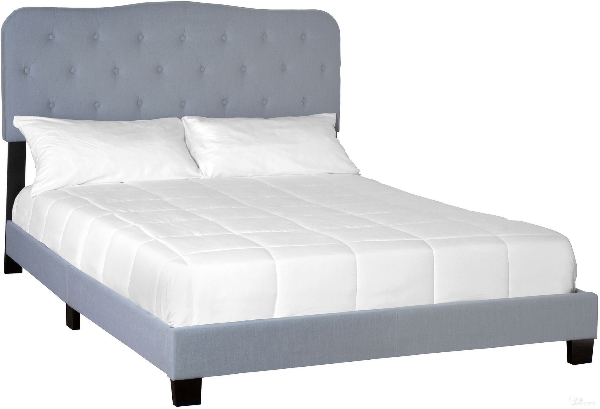 The appearance of Ariana Twin Upholstered Bed designed by Bernell in the transitional interior design. This blue piece of furniture  was selected by 1StopBedrooms from Ariana Collection to add a touch of cosiness and style into your home. Sku: 1603-103. Bed Size: Twin. Material: Rubberwood. Bed Type: Upholstered Bed.