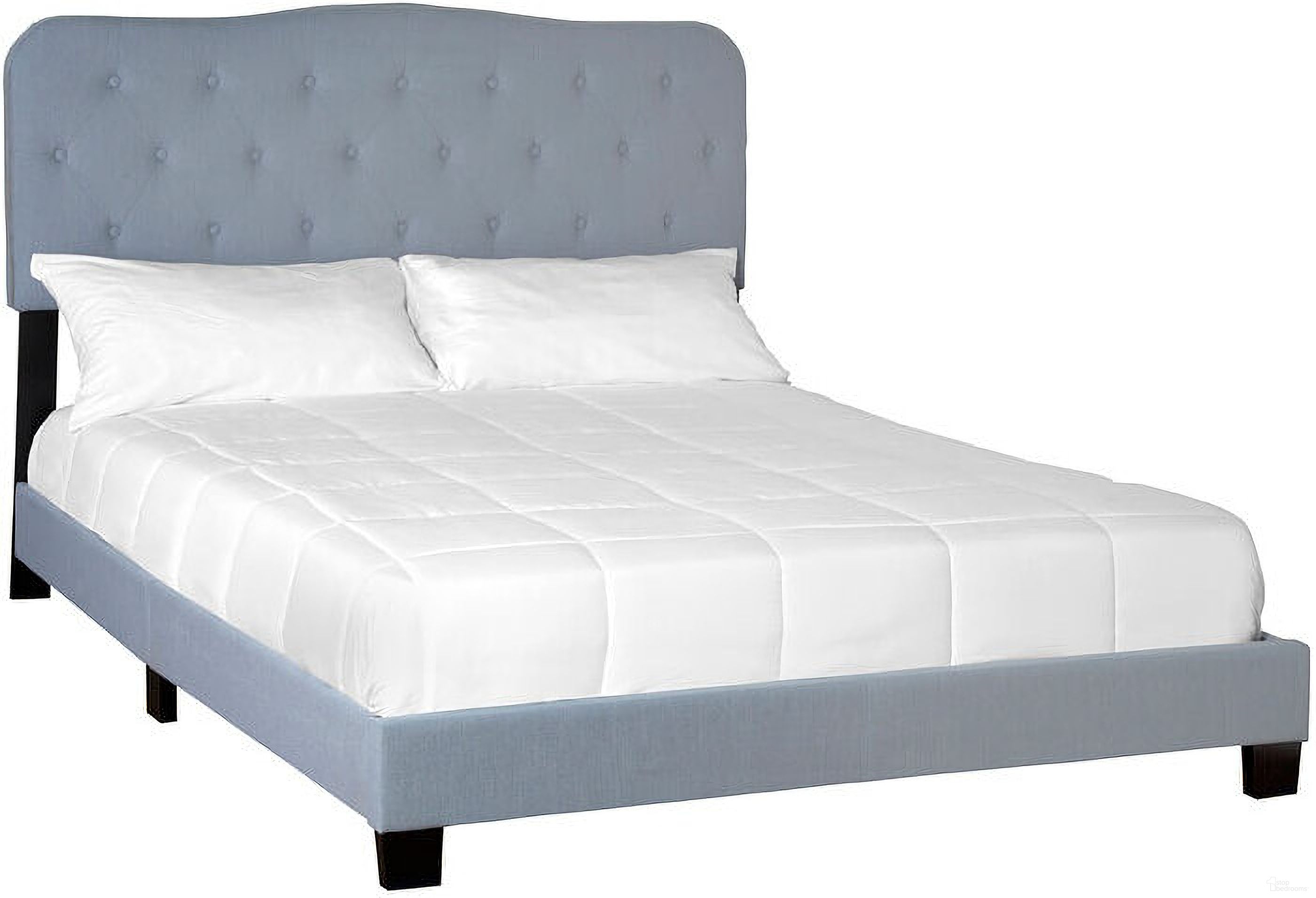 The appearance of Ariana Upholstered Bed (Queen) designed by Bernell in the transitional interior design. This blue piece of furniture  was selected by 1StopBedrooms from Ariana Collection to add a touch of cosiness and style into your home. Sku: 1603DS-105. Material: Polyester. Bed Size: Queen. Bed Type: Upholstered Bed.