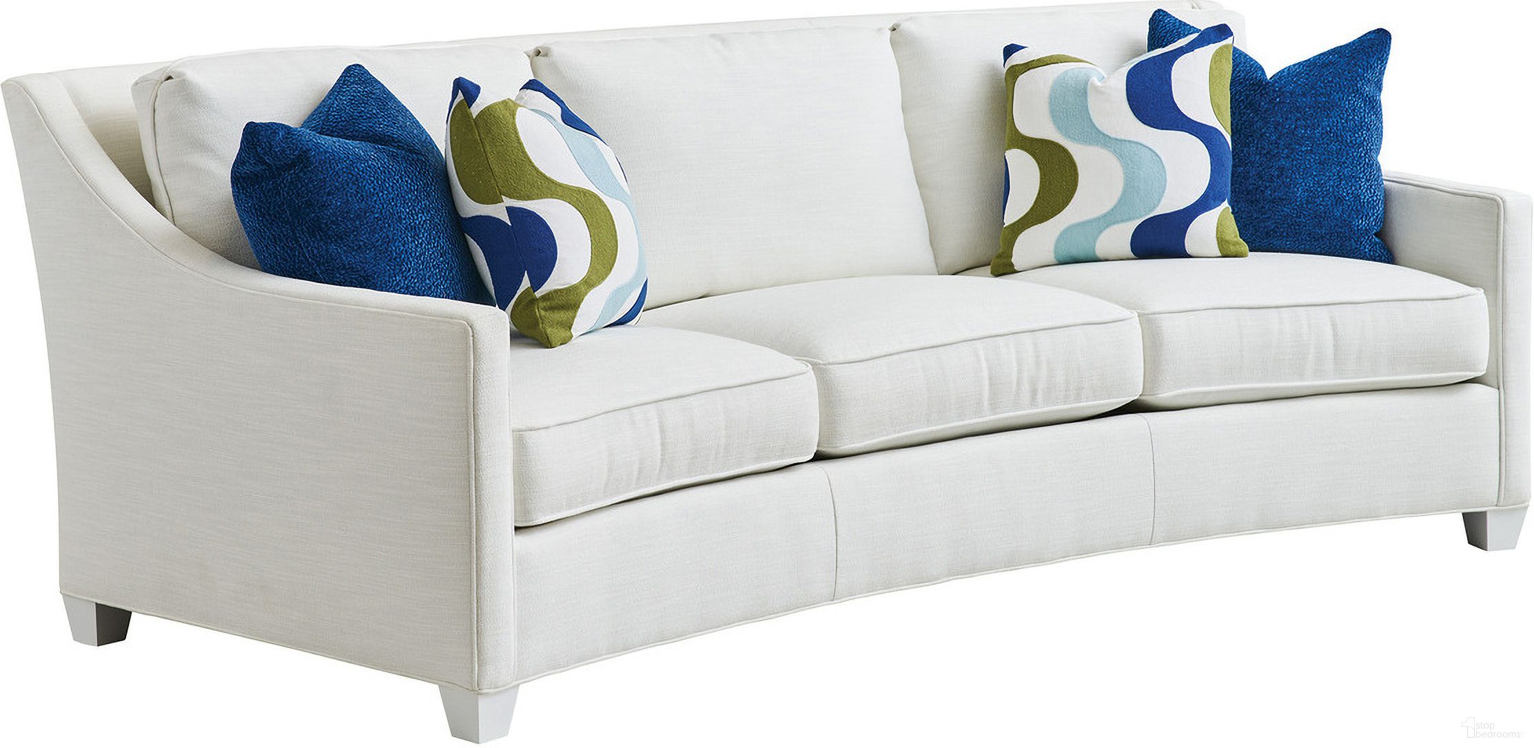 The appearance of Ariana Valenza Curved Sofa designed by Lexington in the modern / contemporary interior design. This ivory and white piece of furniture was selected by 1StopBedrooms from Ariana Collection to add a touch of cosiness and style into your home. Sku: 7931-33-42.