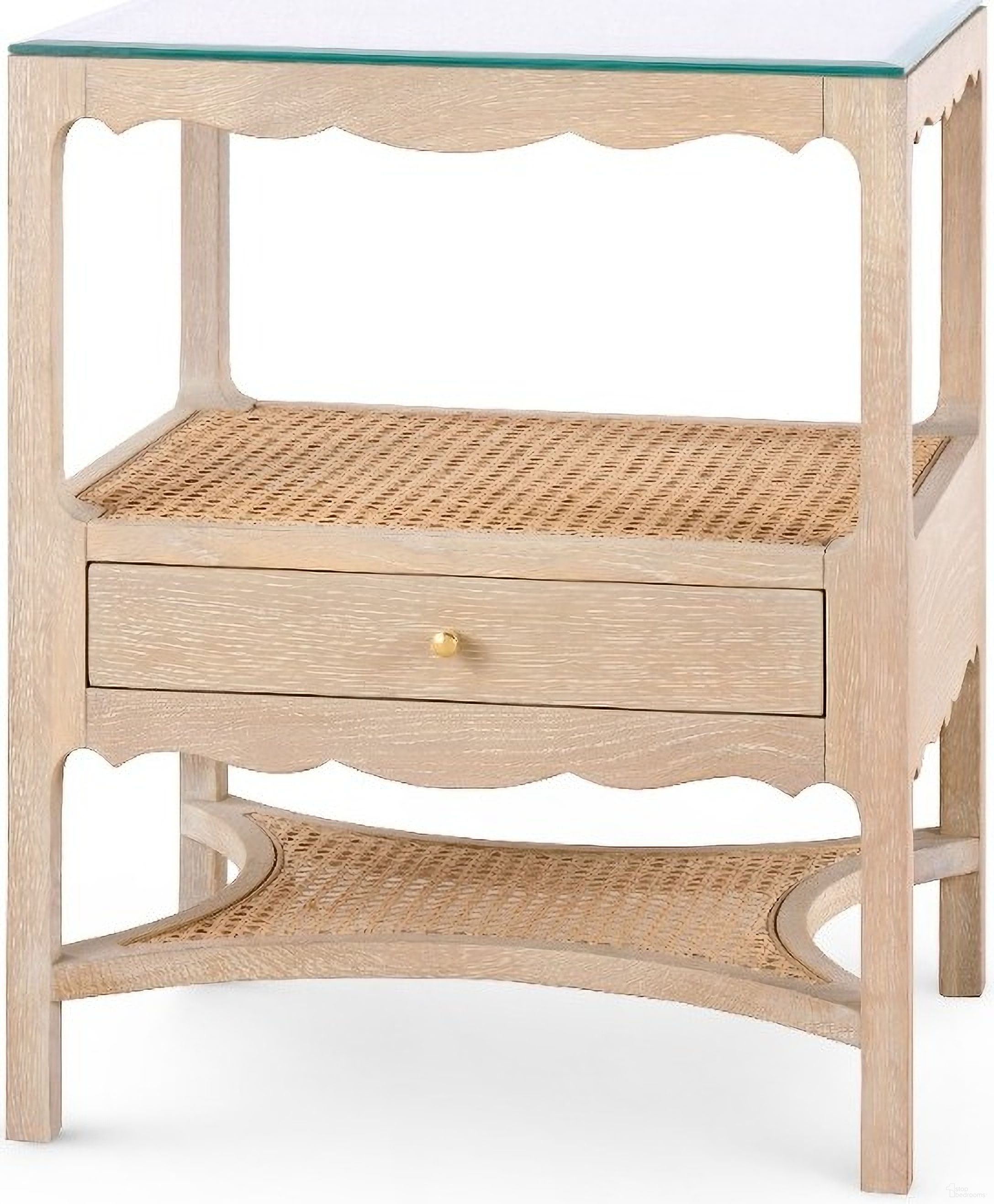 The appearance of Arianna 1-Drawer Side Table In Sand designed by Villa & House in the transitional interior design. This sand piece of furniture  was selected by 1StopBedrooms from Arianna Collection to add a touch of cosiness and style into your home. Sku: ARN-110-99. Material: Wood.