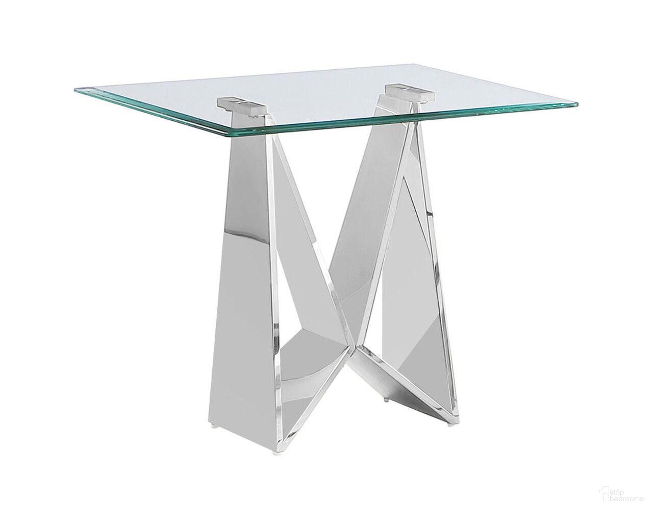 The appearance of Arie End Table In 10mm Clear Tempered Glass and Stainless Steel designed by Best Quality Furniture in the modern / contemporary interior design. This glass and stainless steel piece of furniture  was selected by 1StopBedrooms from Arie Collection to add a touch of cosiness and style into your home. Sku: CT401-T;CT401-B. Material: Glass.