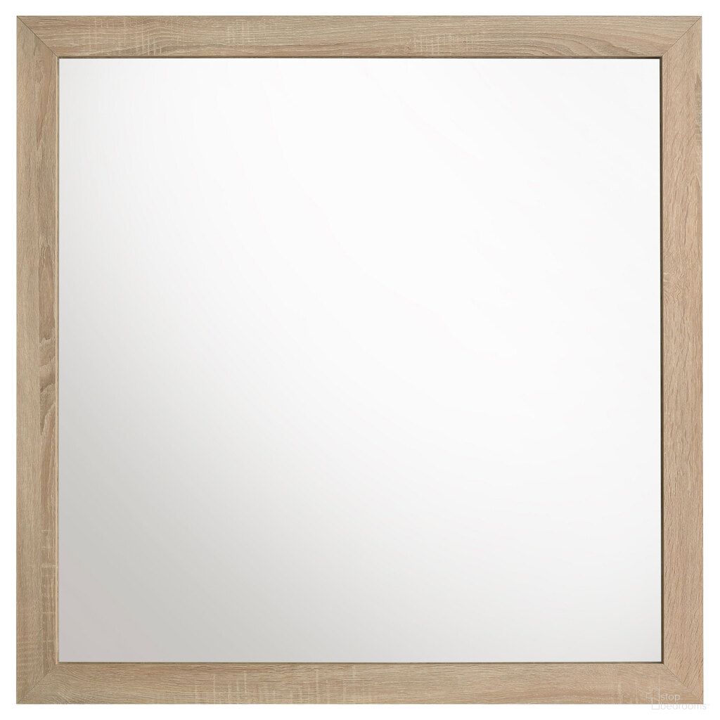 The appearance of Arielle Dresser Mirror In Light Oak designed by Coaster in the transitional interior design. This light oak piece of furniture  was selected by 1StopBedrooms from Arielle Collection to add a touch of cosiness and style into your home. Sku: 223114. Material: Particle Board.